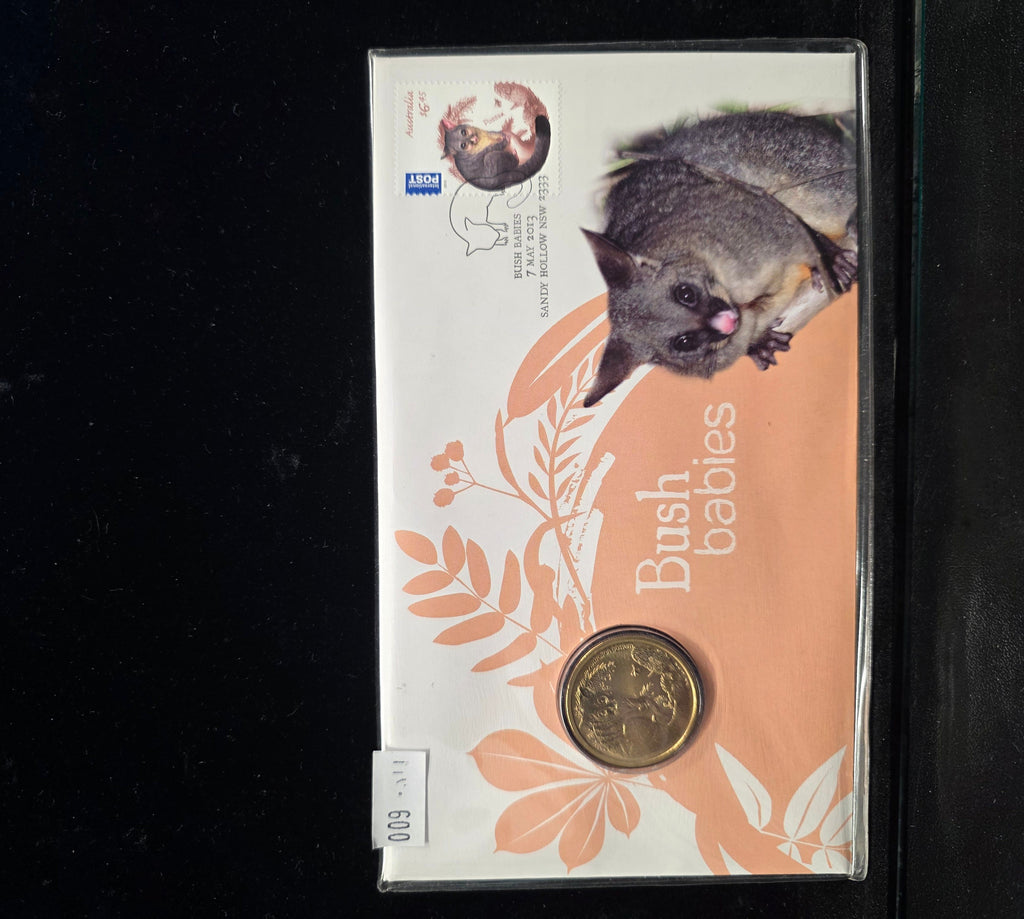 #009 2013 Australia Post “Bush Babies” Brushtail Possum PNC with $1 Coin