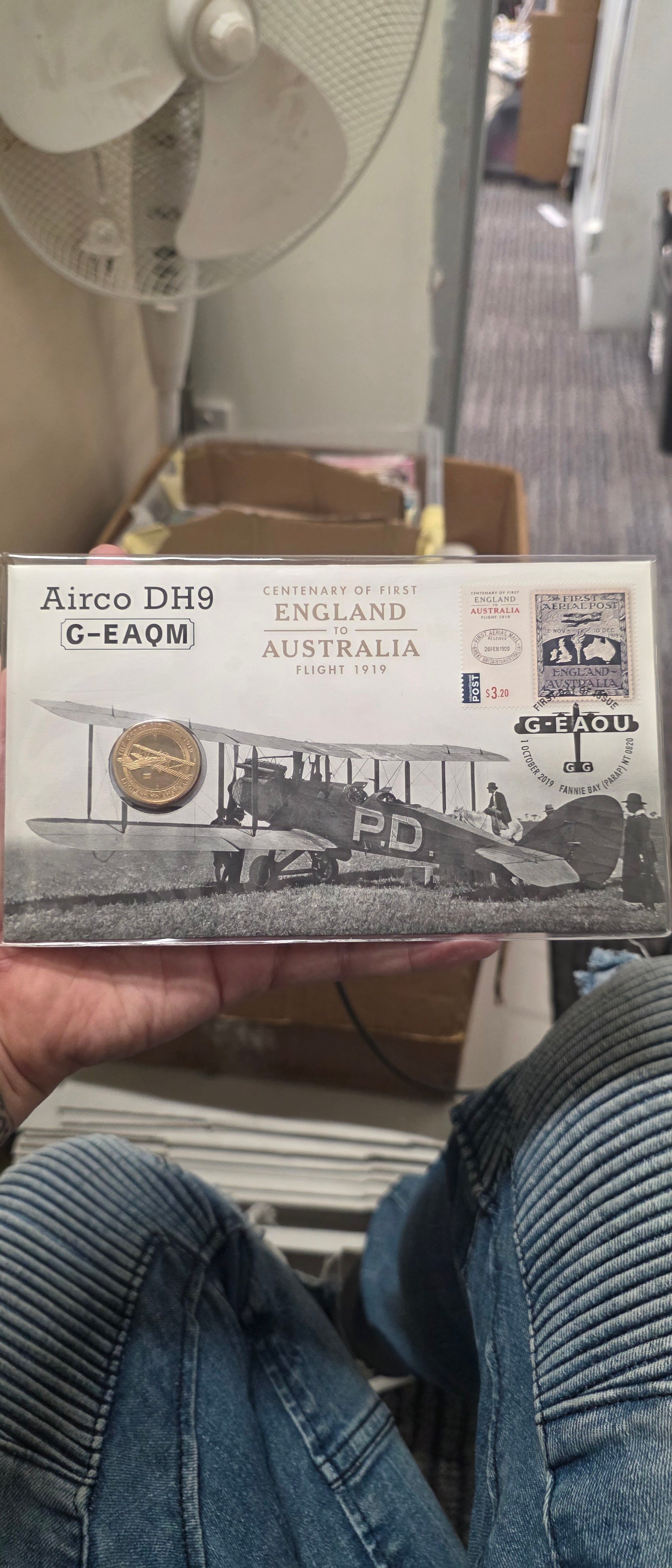 #033 Centenary of First England–Australia Flight 1919 Airco DH9 PNC w/ $1 Coin (Limited to 7,000)