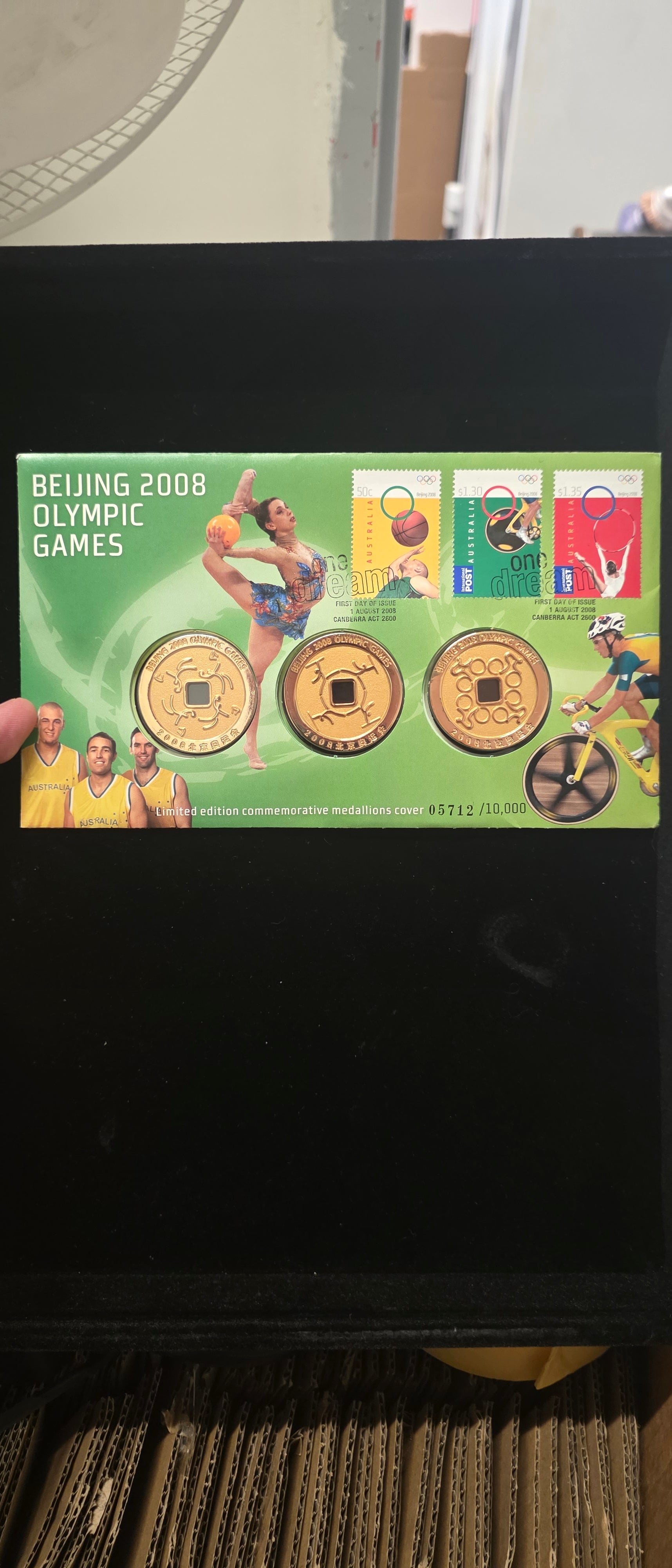 #047 Beijing 2008 Olympics Australia Post Limited Edition Medallion Cover (#5712/10,000)