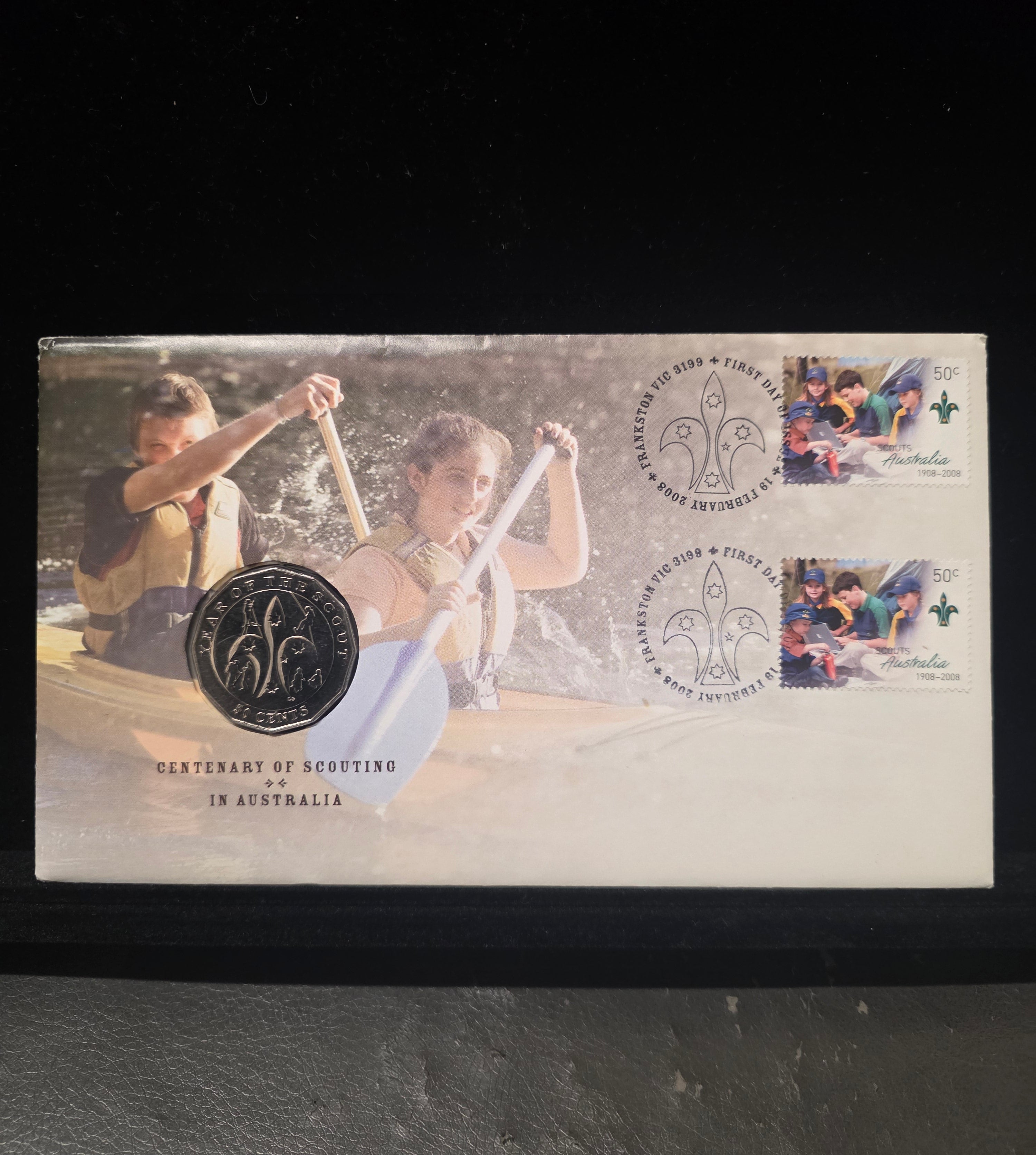 #131 2008 Centenary of Scouting in Australia PNC – 50c Coin & Stamps First Day Cover