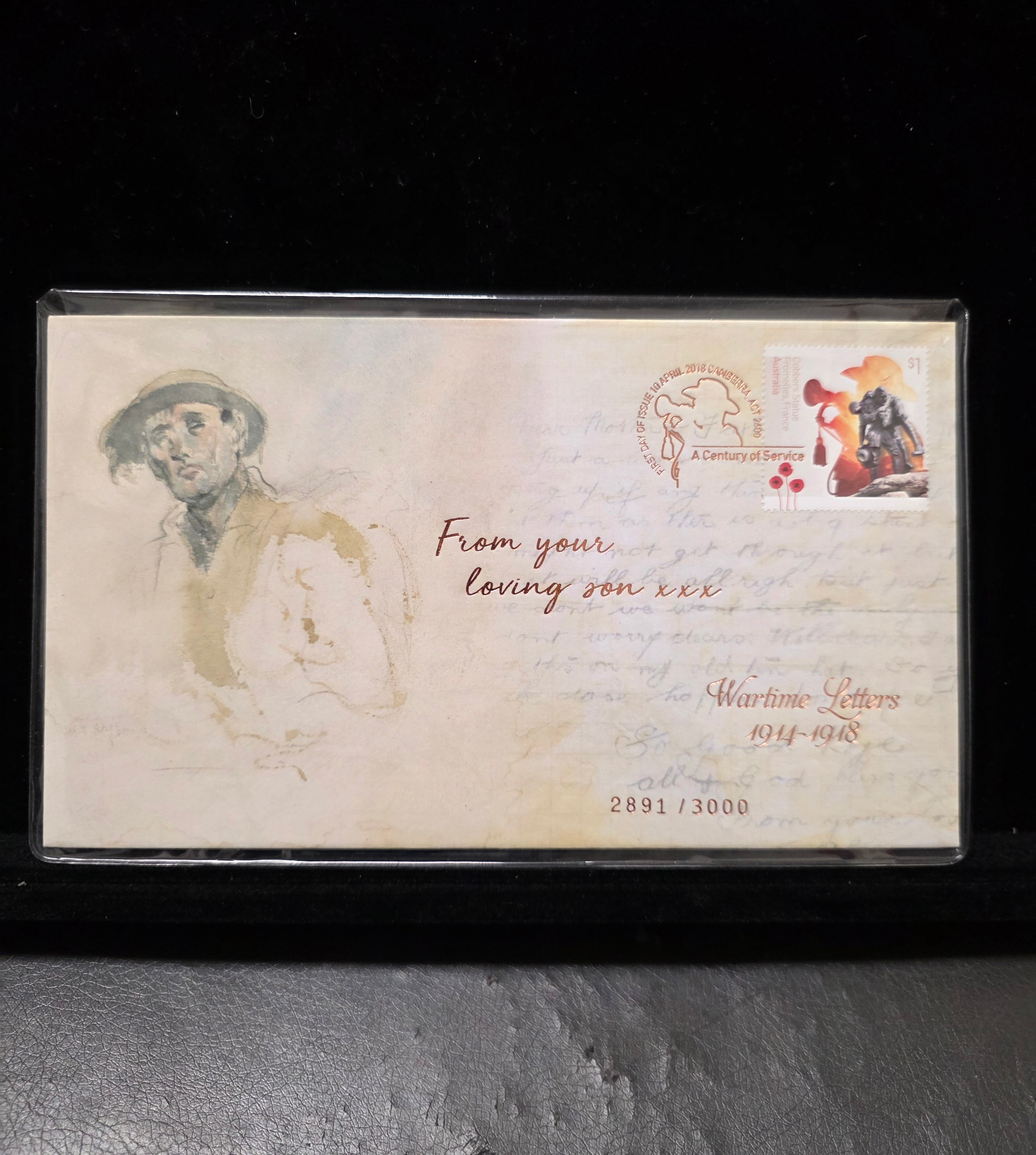 #160 Wartime Letters 1914–1918 Limited Edition Cover – Australia Post #2891/3000