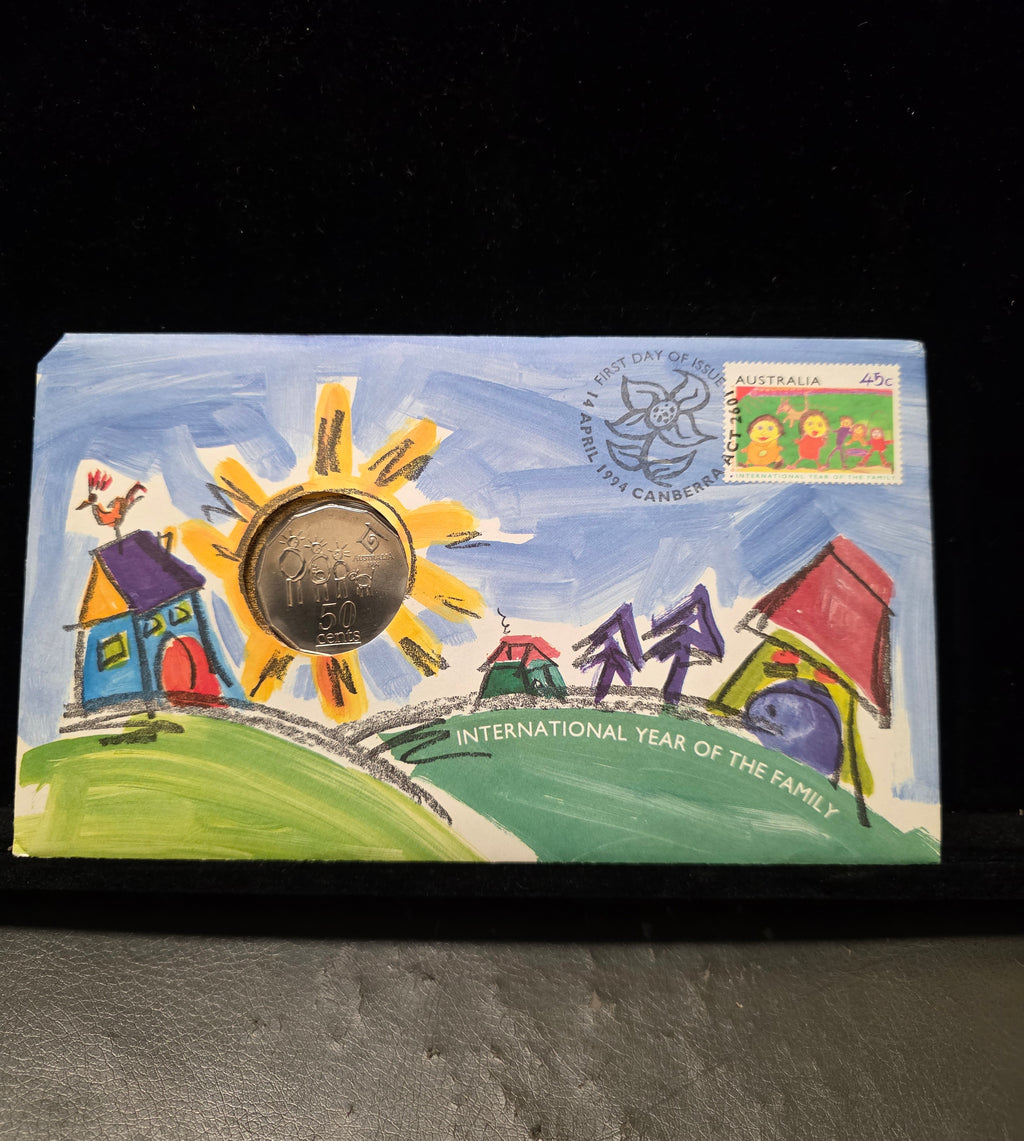 #173 1994 Australia “International Year of the Family” 50c PNC First Day Cover