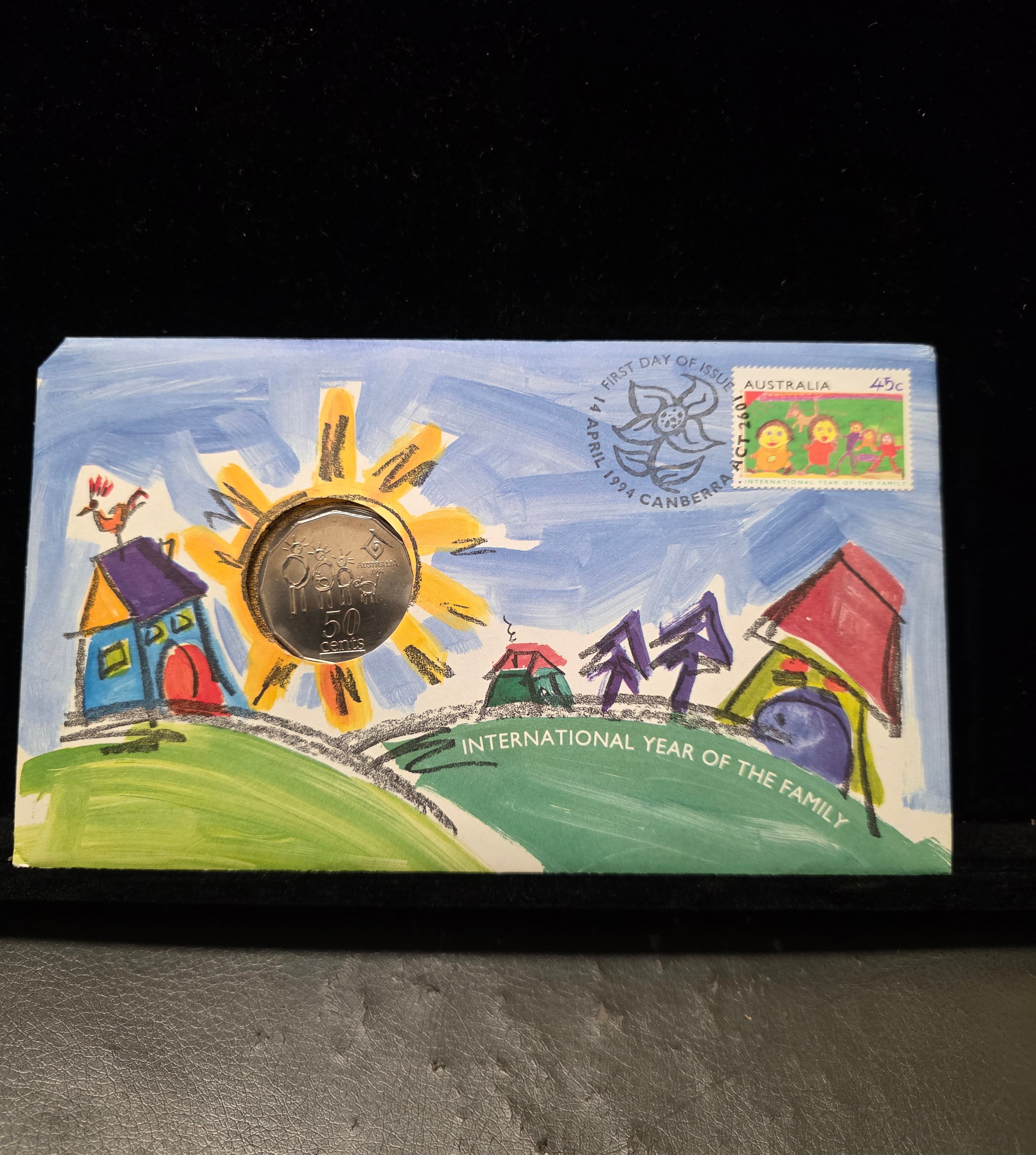 #173 1994 Australia “International Year of the Family” 50c PNC First Day Cover