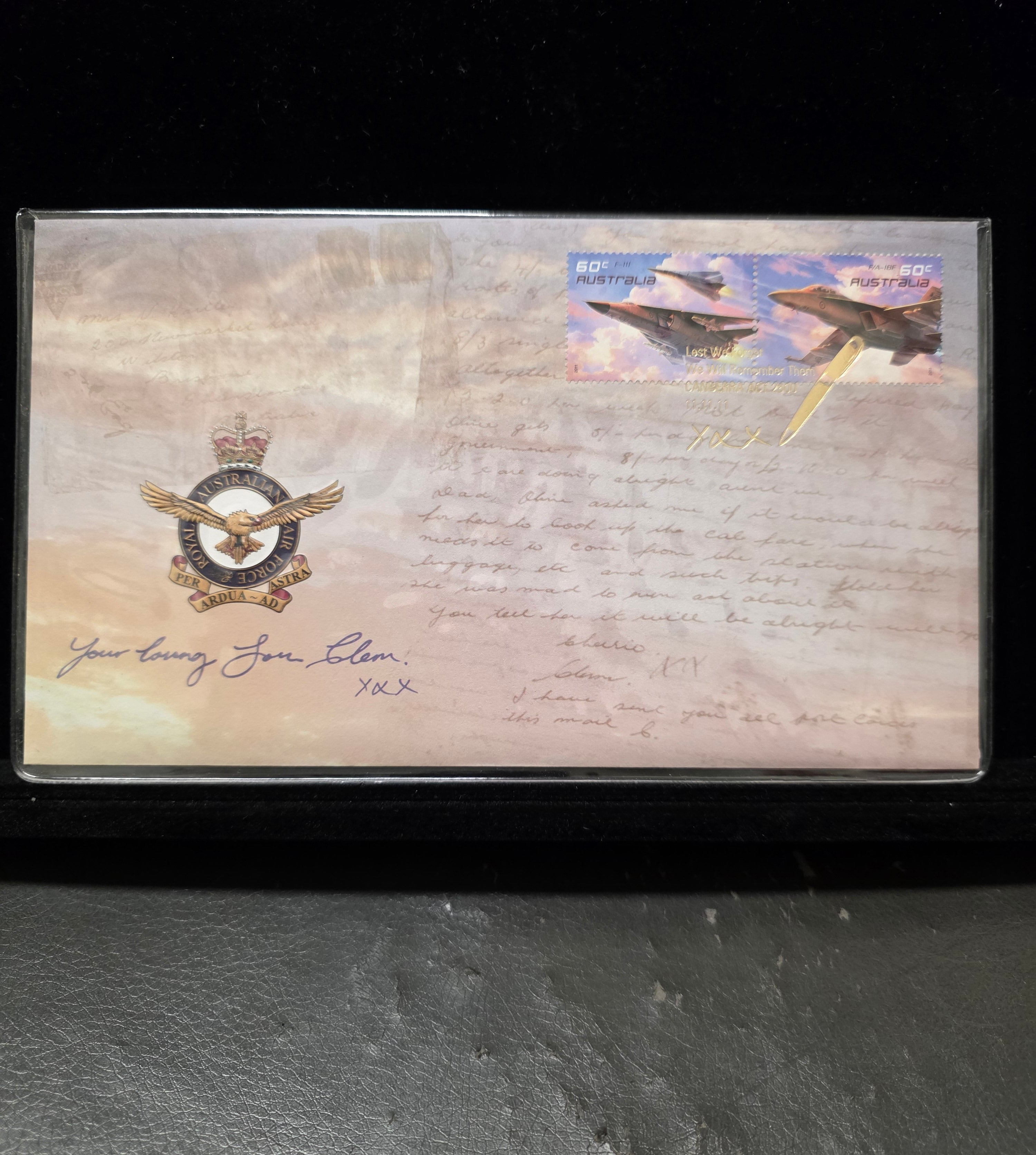 #184 RAAF WWII Sgt Clem Hartley Limited Edition Stamp & Letter Facsimile (02070/10,000)