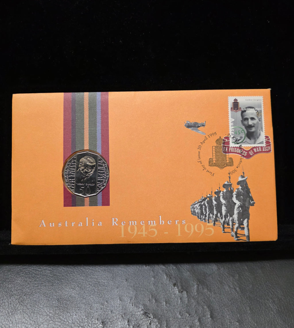 #192 Australia Remembers 1945–1995 WWII 50c PNC – Royal Australian Mint / Australia Post Collectible Envelope