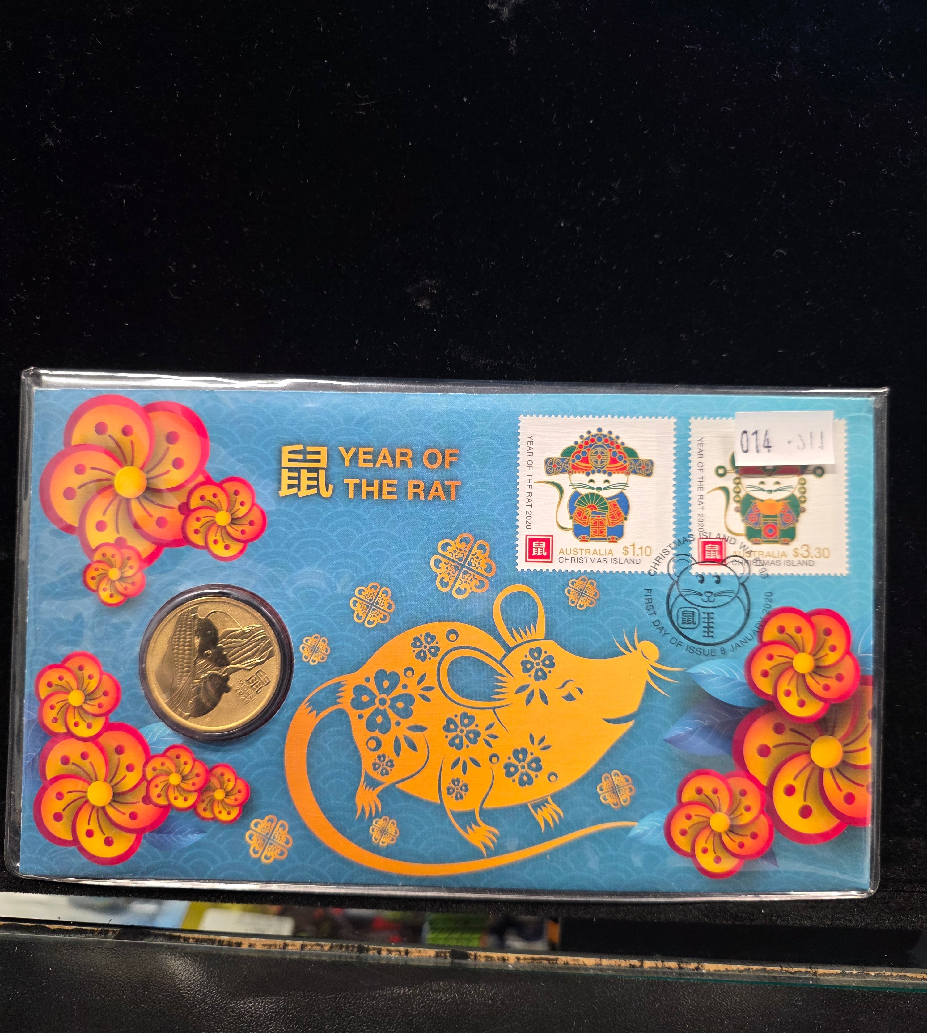 #014 2020 Australia Post Year of the Rat PNC – Limited Edition Lunar Coin & Stamp Cover