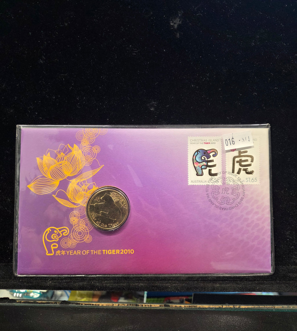 #016 2010 Australia Post Year of the Tiger Coin & Stamp PNC – Lunar Zodiac Collectible