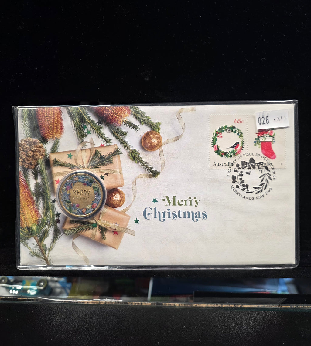 #026 2020 Australia Post “Merry Christmas” PNC – Limited Edition Coin & Stamp Cover