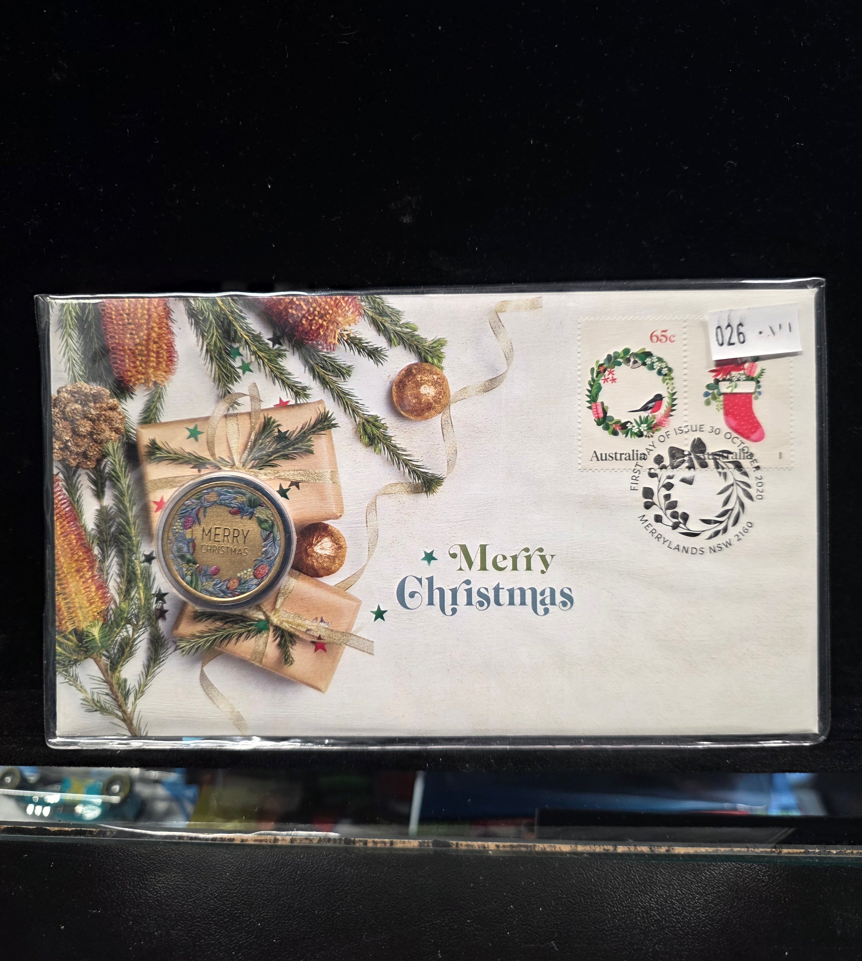 #026 2020 Australia Post “Merry Christmas” PNC – Limited Edition Coin & Stamp Cover