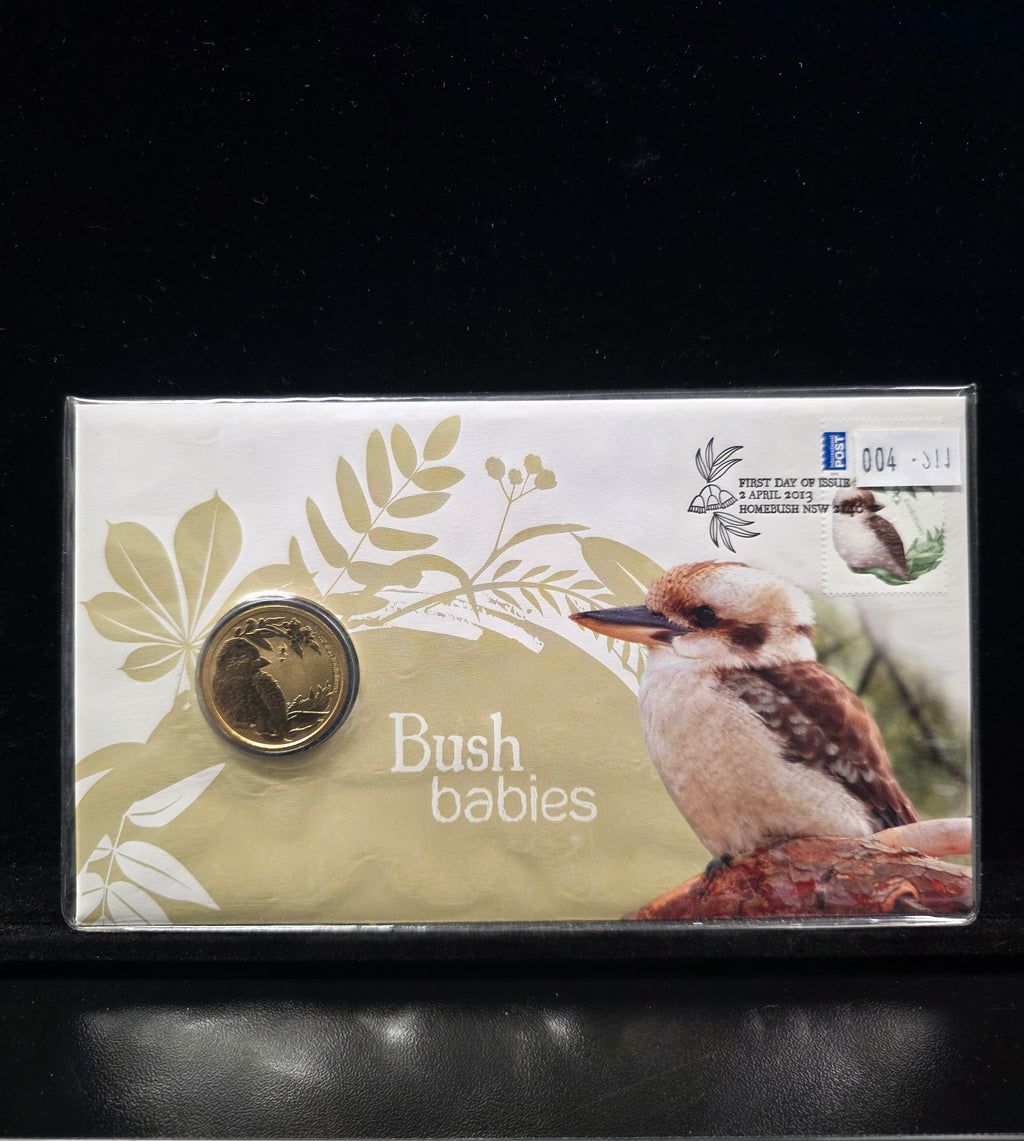 #004 2013 Bush Babies Kookaburra PNC – Australia Post Coin & Stamp Collectible