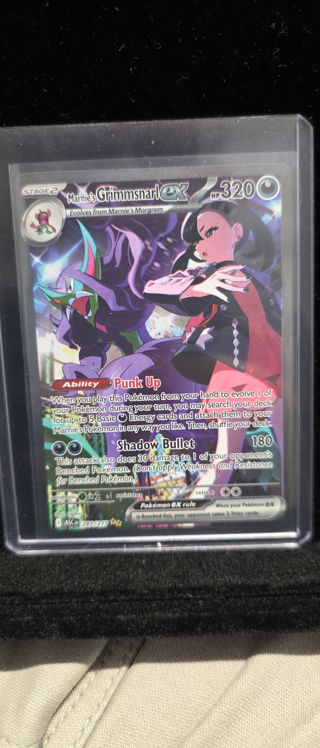 #Pk011 Marnie’s Grimmsnarl ex Full Art 287/127 – Pokémon TCG Ultra Rare Card