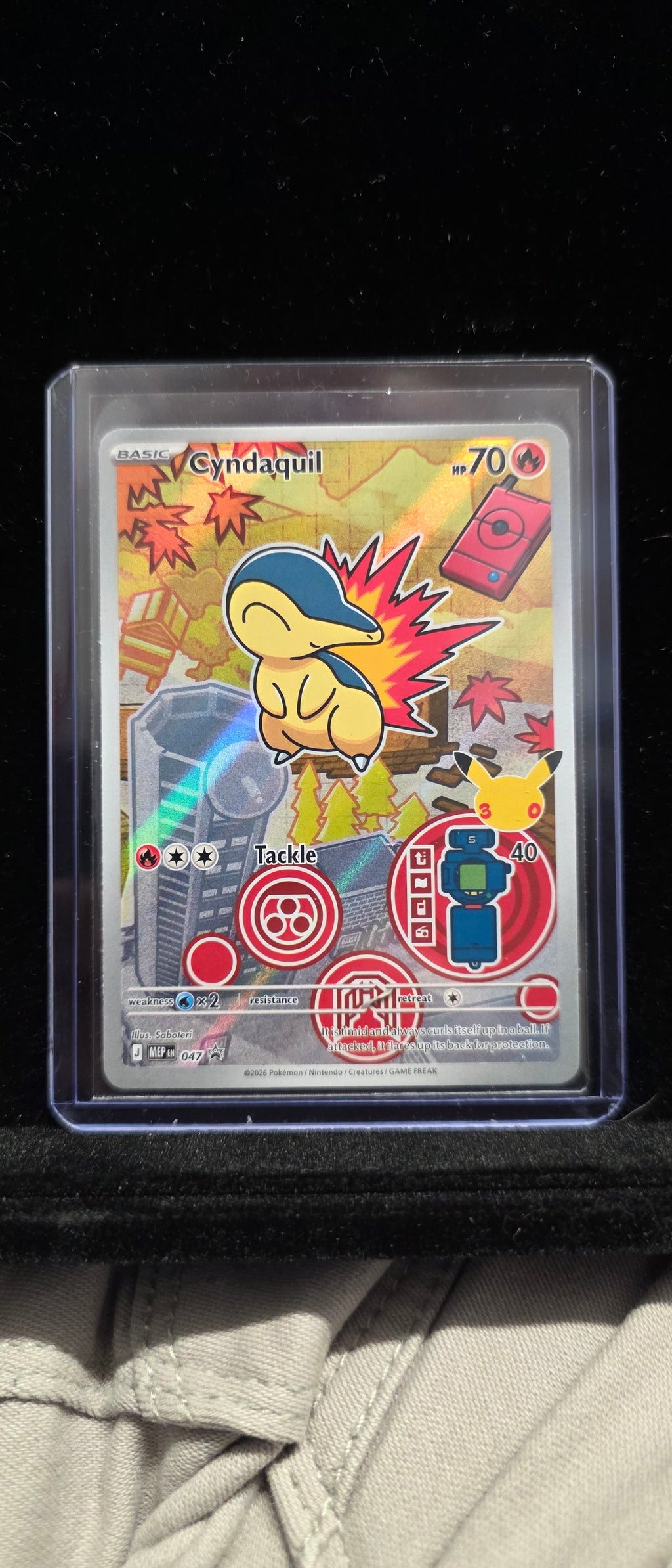 #Pk013 Pokémon Cyndaquil 2026 Illustration Rare Holo – MEP EN 047 – Mint in Sleeve