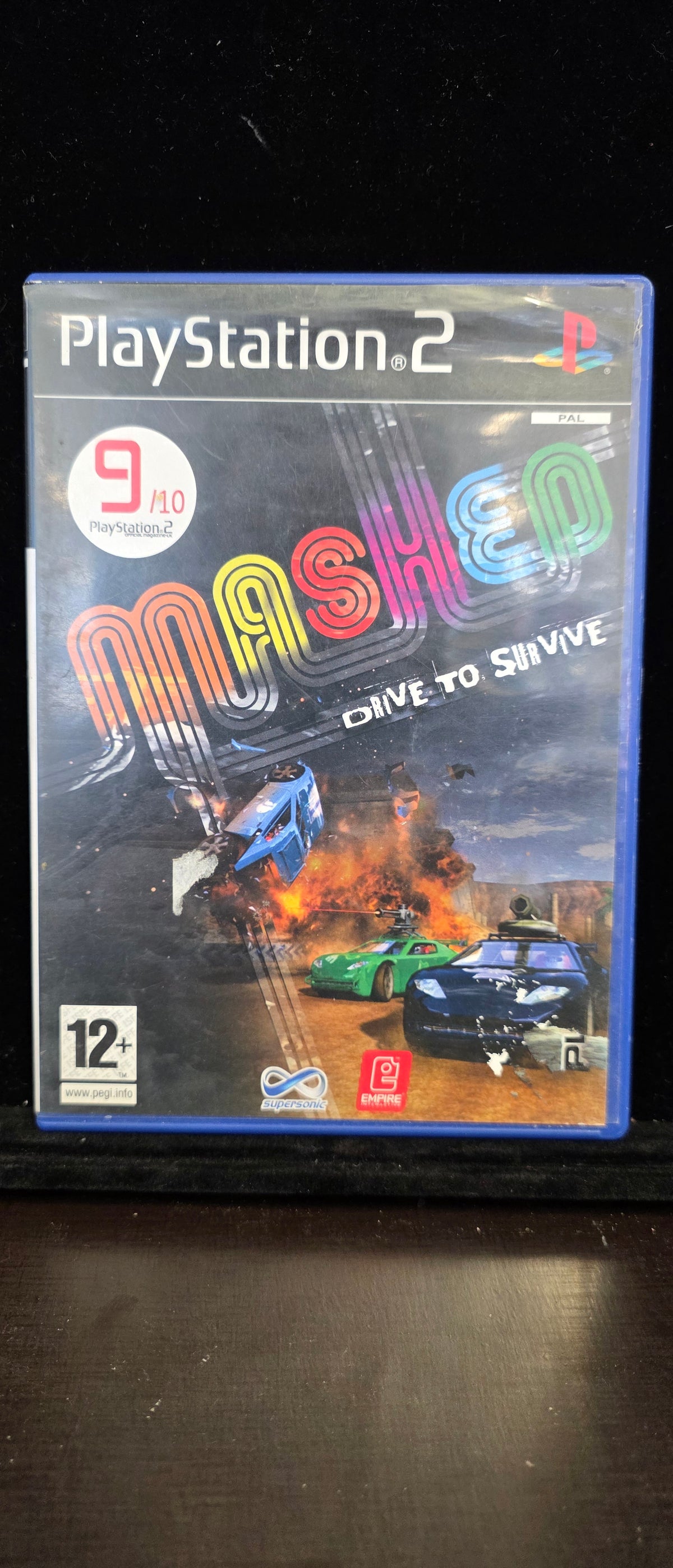 #P018 PS2 **Mashed: Drive to Survive** (PAL) – Complete CIB Vehicular Combat Racing Game 12+