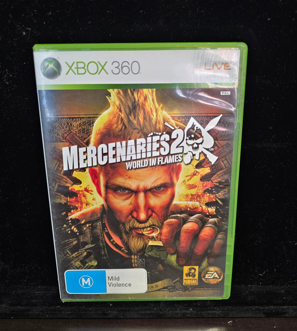 #P018 Xbox 360 – Mercenaries 2: World in Flames (PAL AUS) – Complete CIB, M Rating