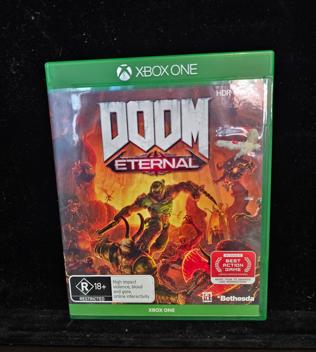 #P018 DOOM Eternal Xbox One Game (R18+ AU) – Complete Case & Artwork – Preowned