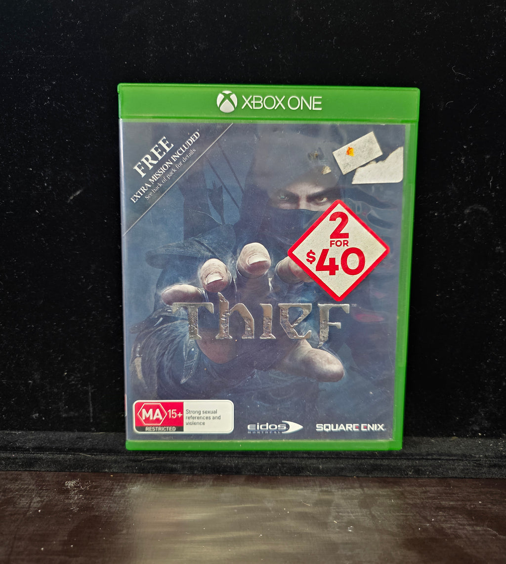 #P019 Xbox One **Thief** (MA15+) – Bank Heist Extra Mission Included – Preowned Game