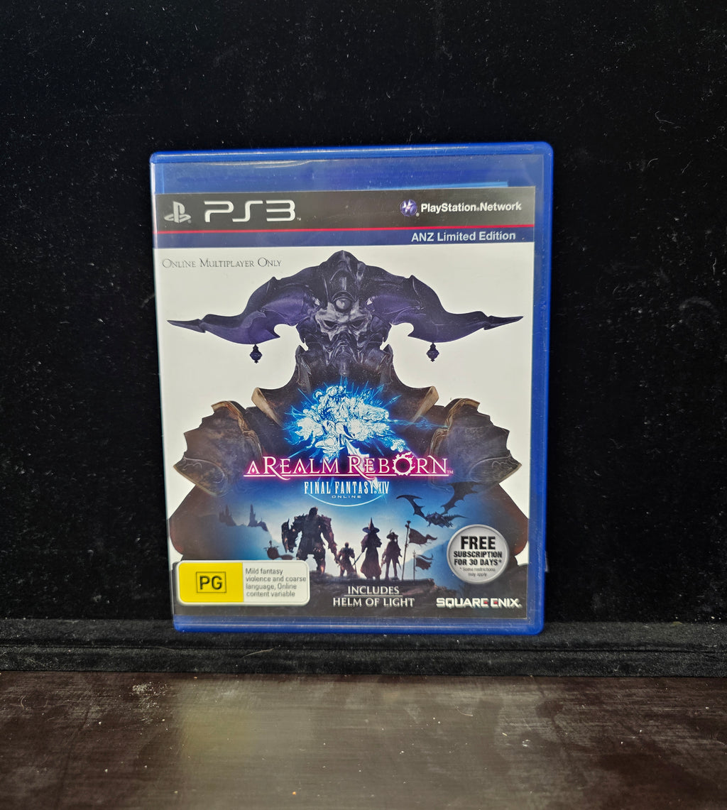 #P020 PS3 Final Fantasy XIV: A Realm Reborn – ANZ Limited Edition CIB (Includes Helm of Light, 30-Day Sub)