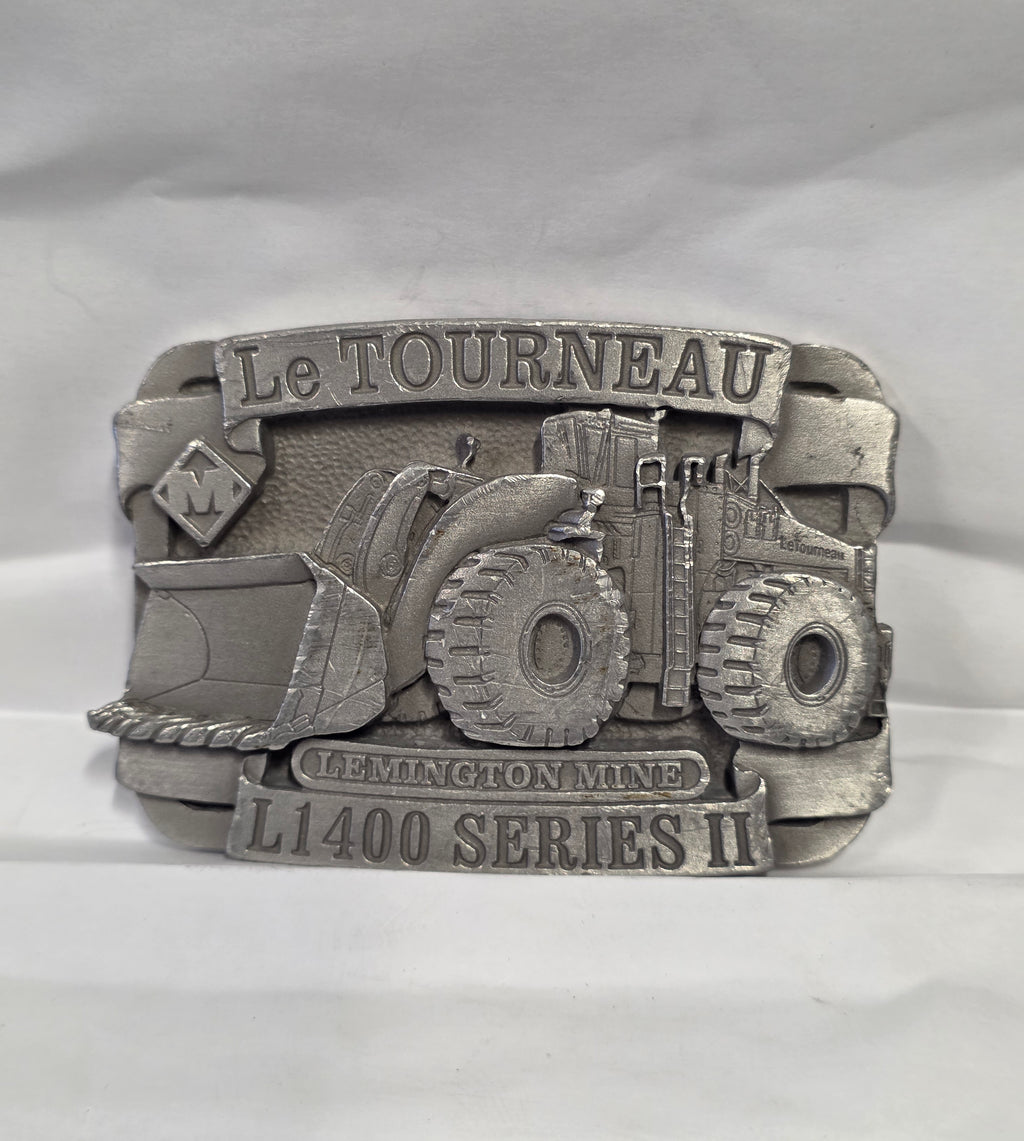 #P022 Vintage LeTourneau L1400 Series II Lemington Mine Pewter Belt Buckle – Benson House Australia