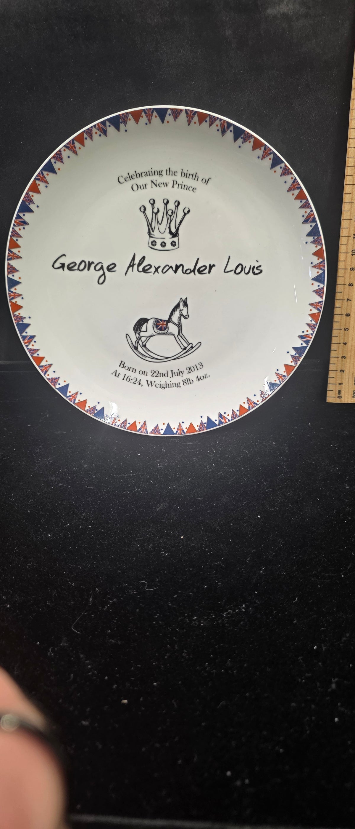 #P023 Royal Baby Prince George Alexander Louis 2013 PMC Commemorative Plate