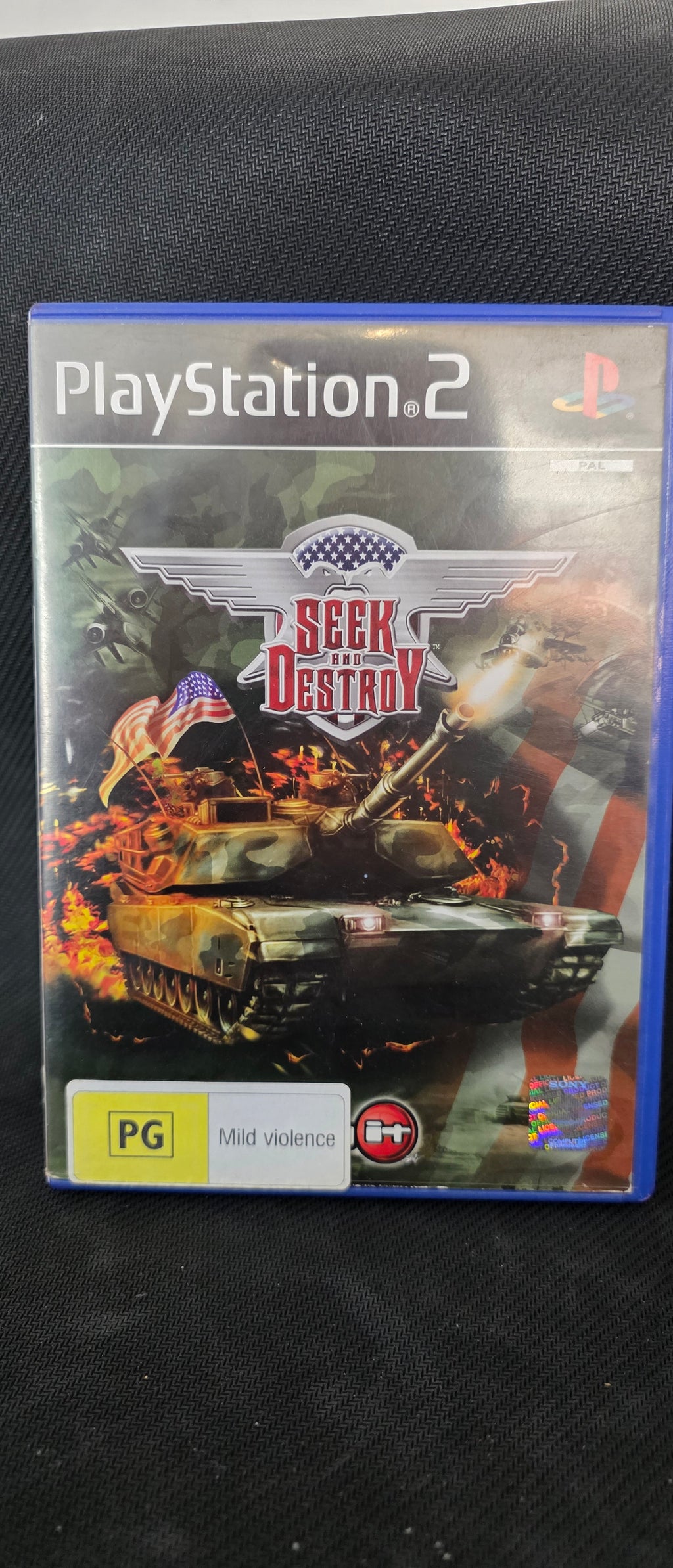 #P029 PS2 Seek and Destroy (PAL) – Complete CIB, PG Rated Australian Release