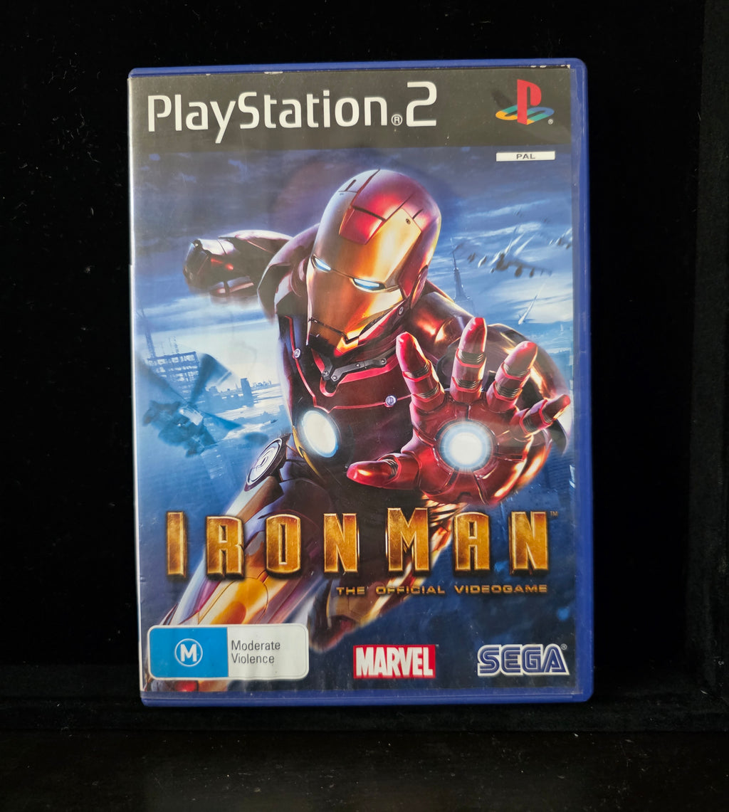 #P027 PlayStation 2 Iron Man (PS2, PAL AUS) – Marvel / SEGA Original Video Game w/ Case & Artwork