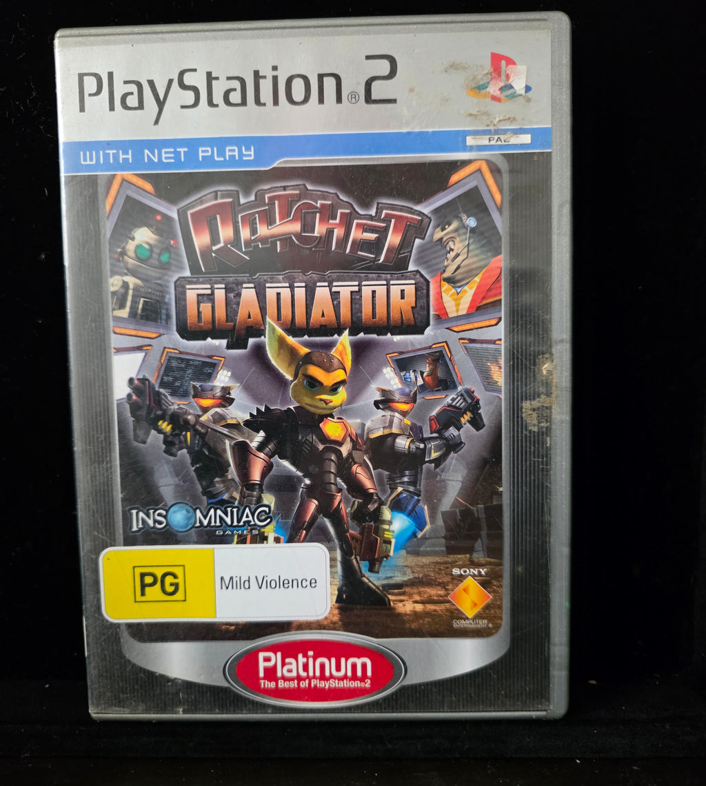 #P027 Ratchet Gladiator (Platinum) – PS2 PAL With Net Play, Cased – PG Rated