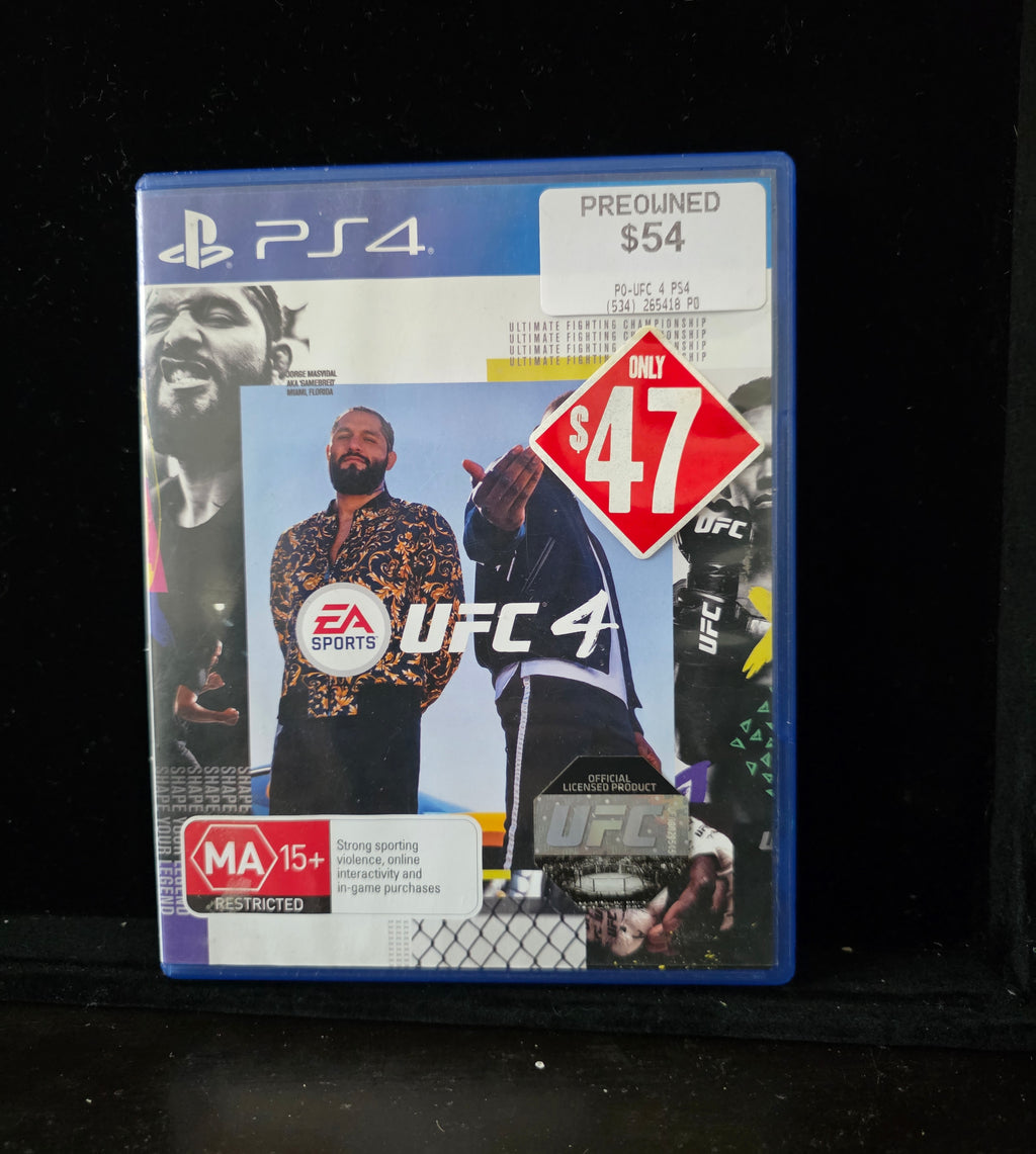 #P027 PS4 EA Sports UFC 4 – Preowned Complete Case & Art – MA15+ PlayStation 4 Game