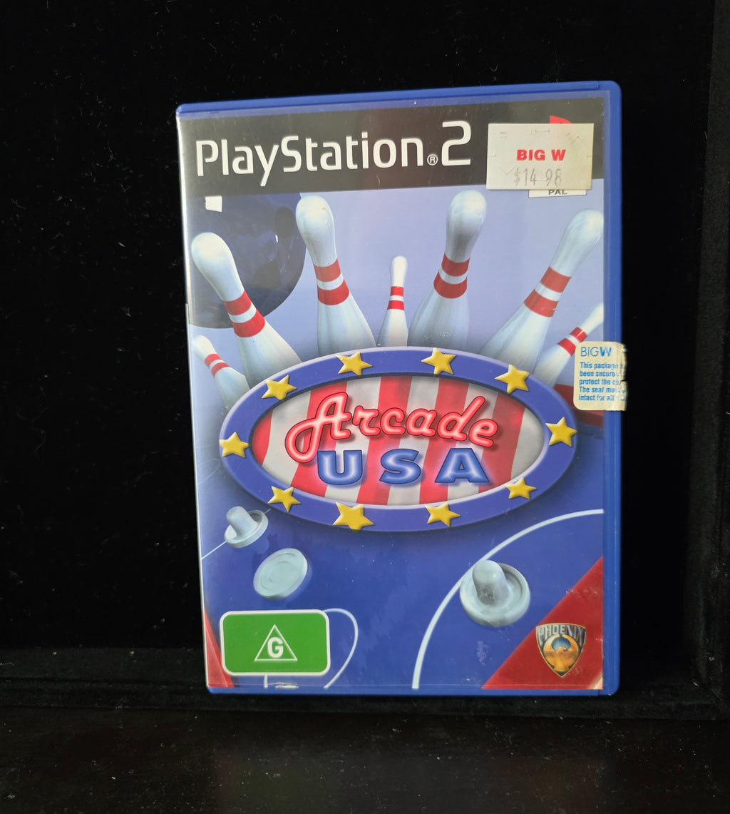 #P028 PlayStation 2 **Arcade USA** (PAL, Phoenix Games) – Cased PS2 Game, G Rated, Big W AU Release