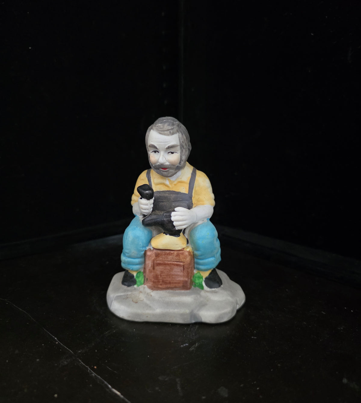 #P027 Vintage Hand-Painted Ceramic Blacksmith Figurine – Old Craftsman Decor Or Collectible