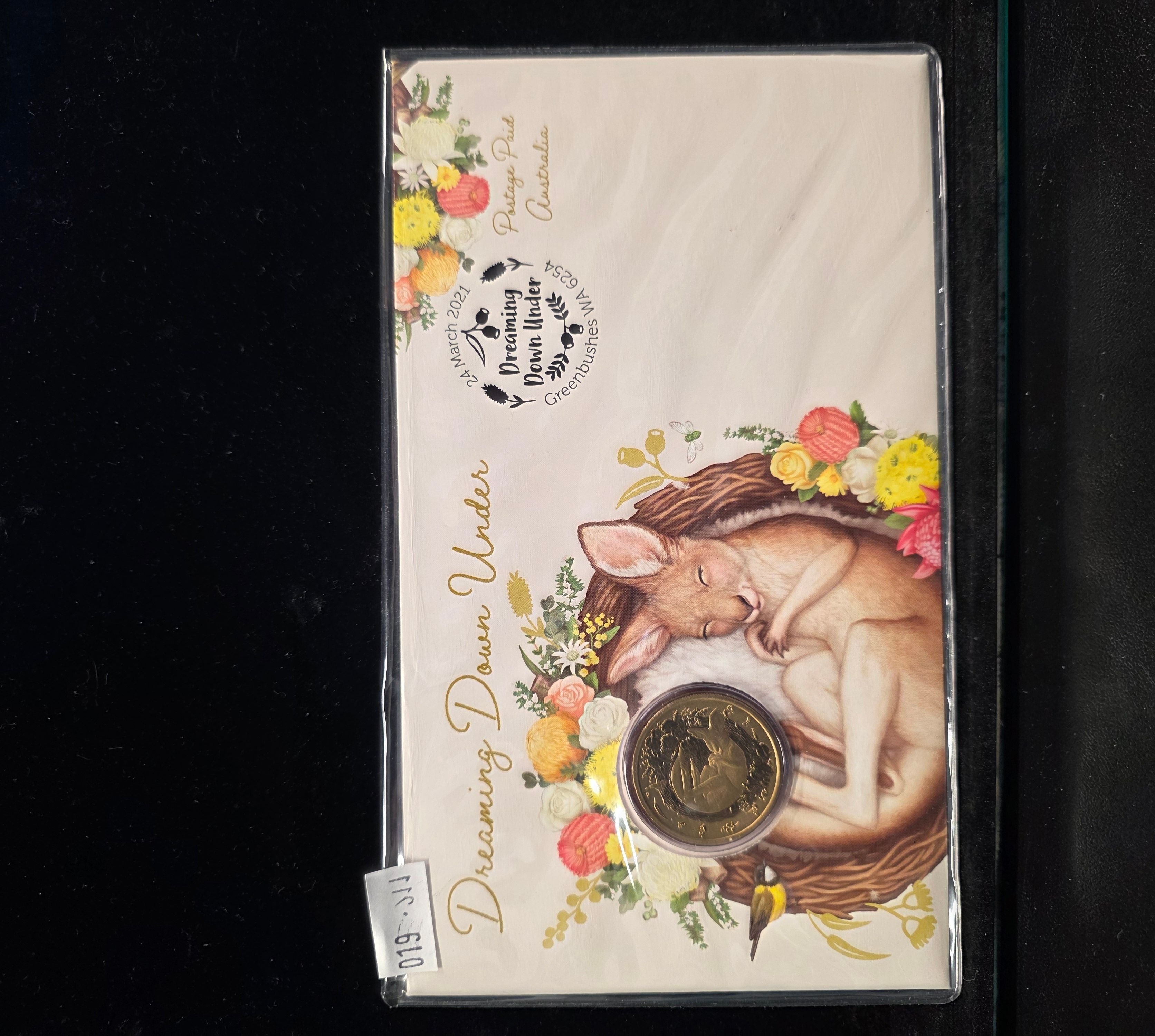 #019 2021 Dreaming Down Under Kangaroo PNC – Limited Edition Australia Post Coin Cover