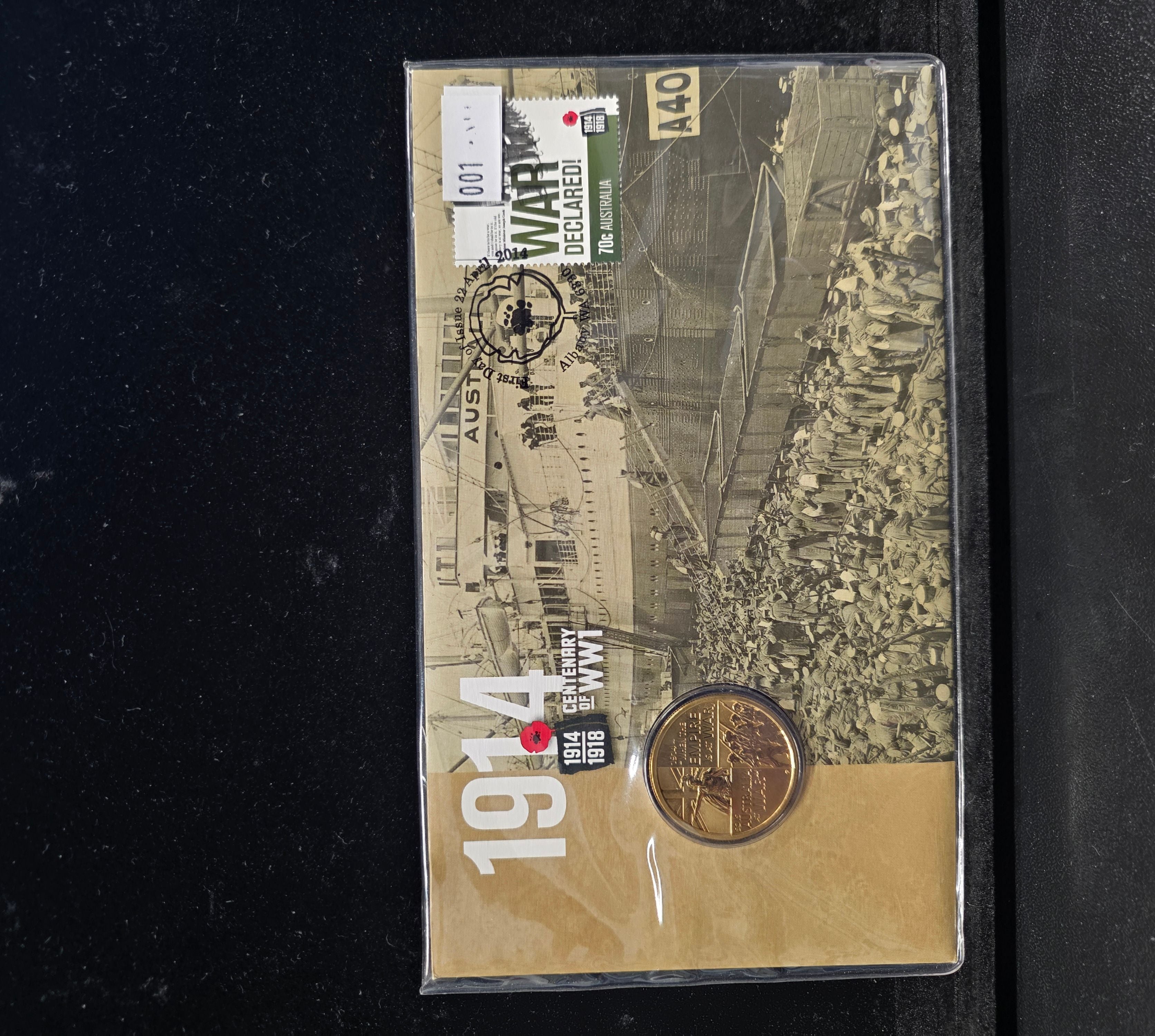 #001 1914 WWI Centenary PNC – Australia Post & RAM $1 Coin + 70c Stamp (Issue 6)