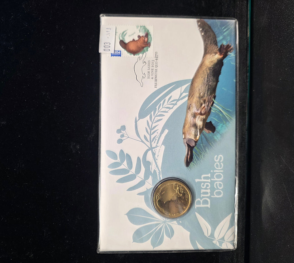 #003 2013 Bush Babies Platypus Postal Numismatic Cover (Australia Post PNC)