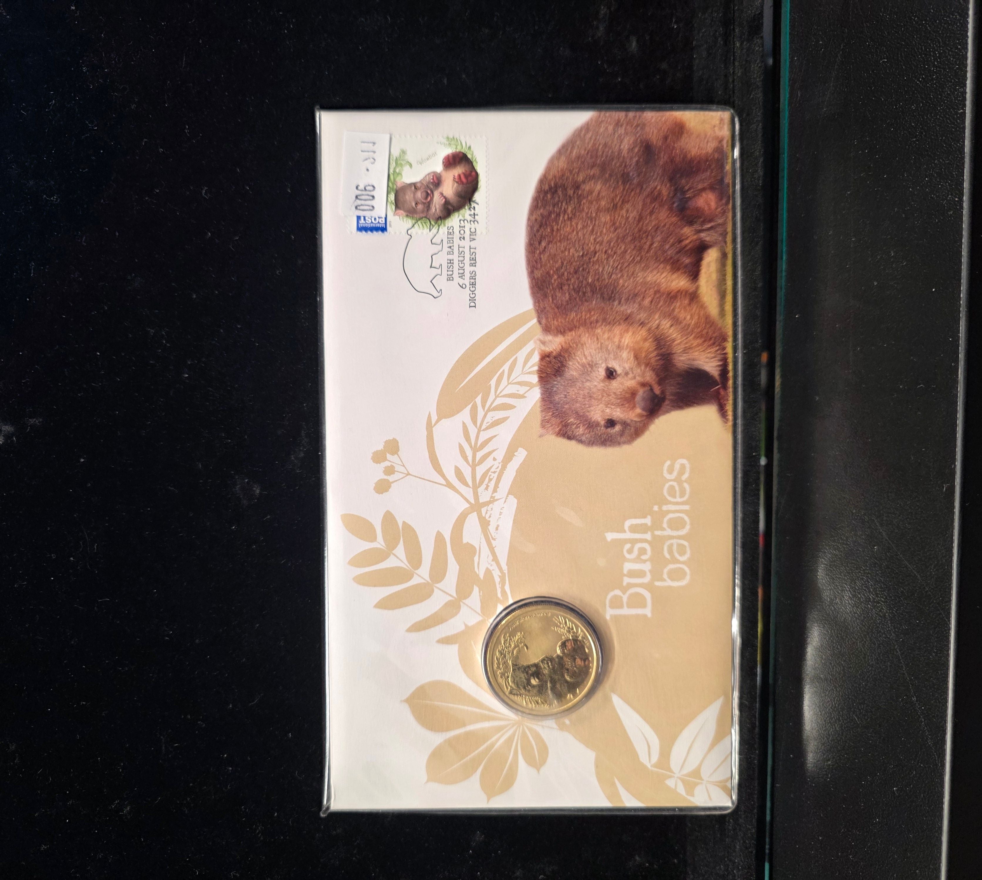 #006 2013 Australian Bush Babies Wombat PNC – $1 Coin & Stamp Collectible