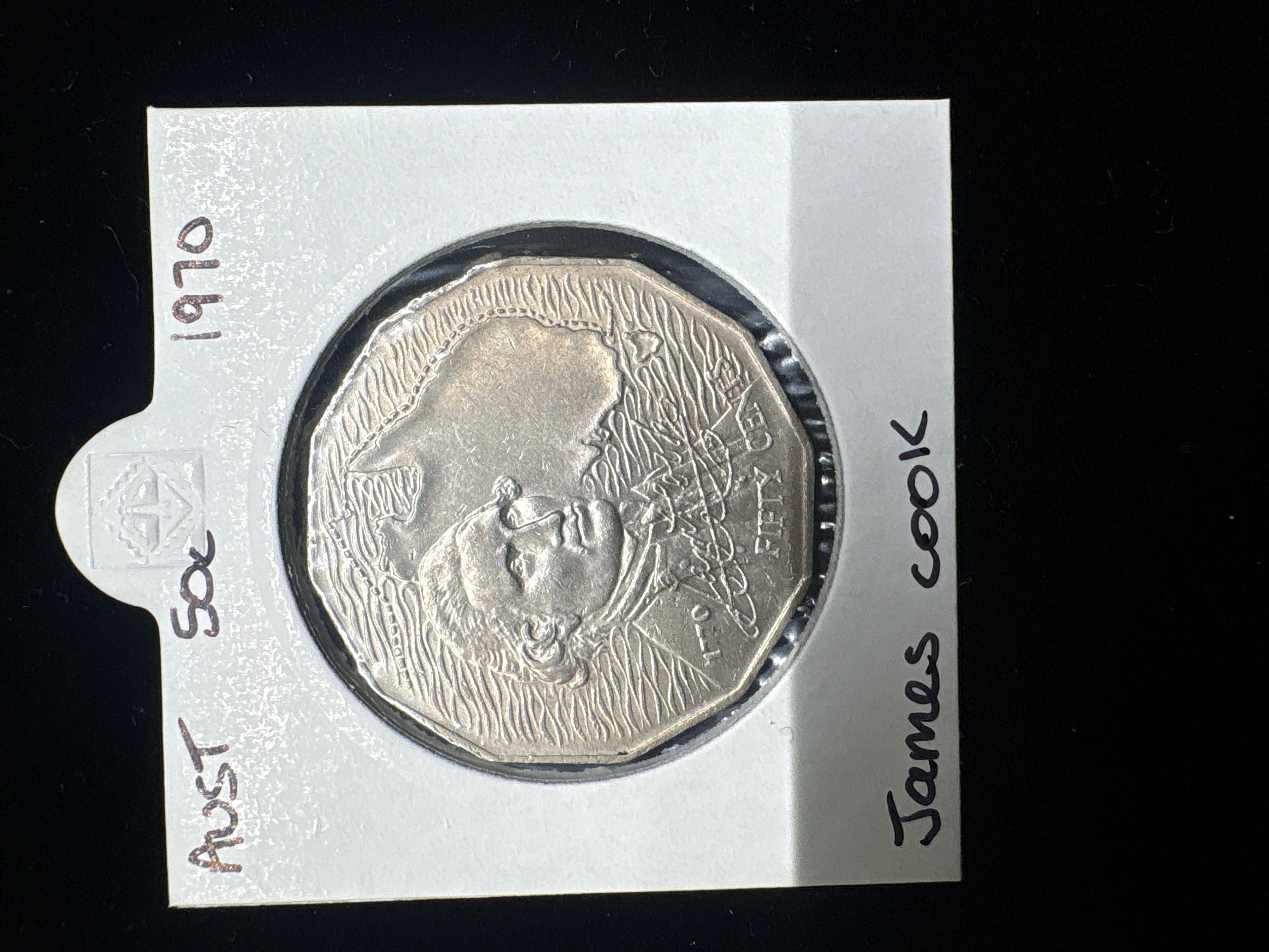 #M102 1970 Australia 50c Captain James Cook Commemorative Coin (Circulated)