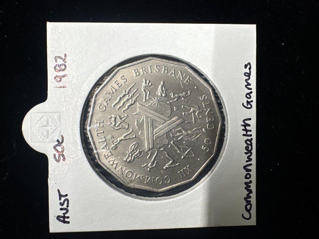 #M112 1982 Australia Commonwealth Games 50c Coin – Brisbane Commemorative Collectible