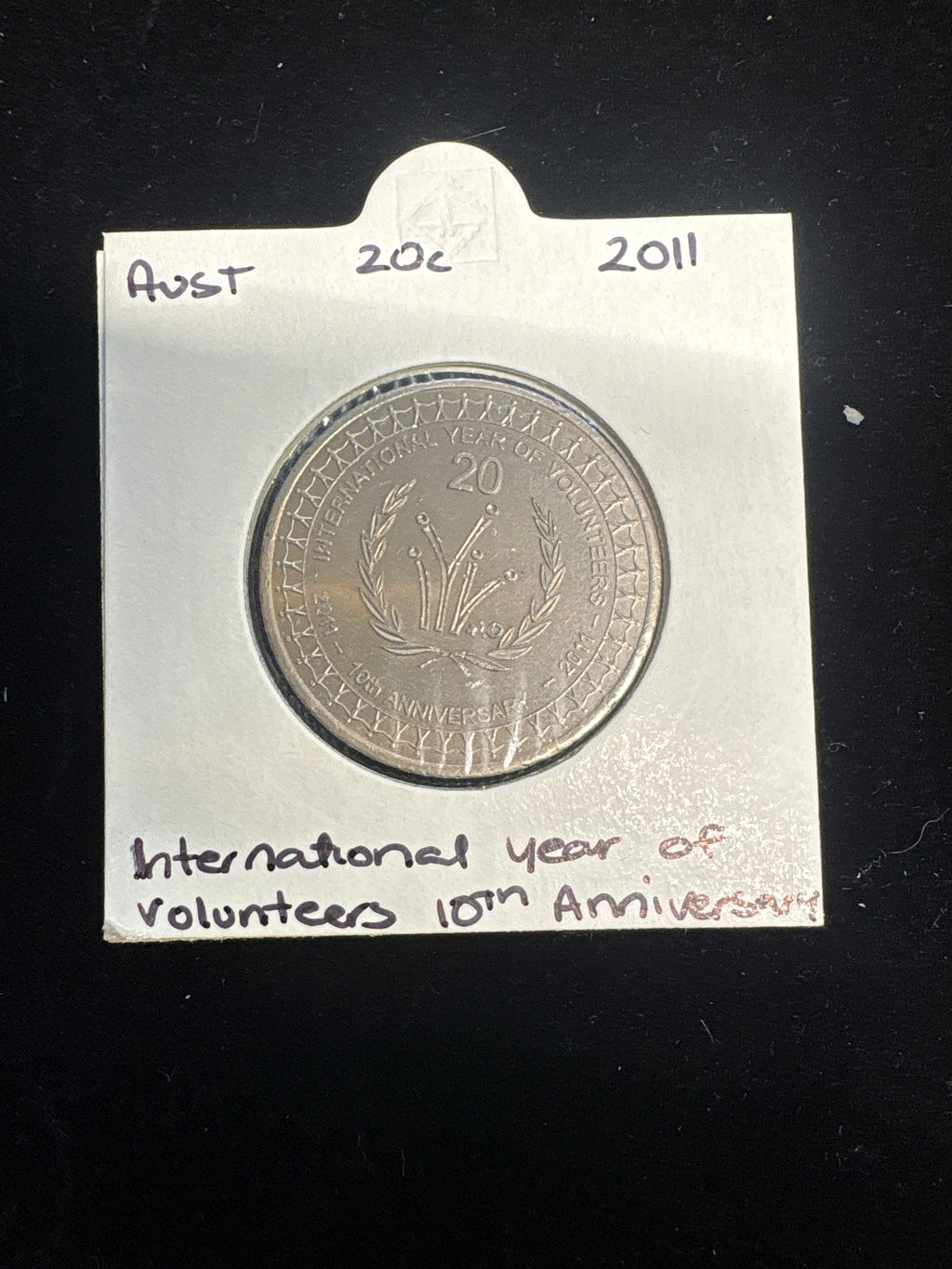 #M199 2011 Australia 20c International Year of Volunteers 10th Anniversary Coin