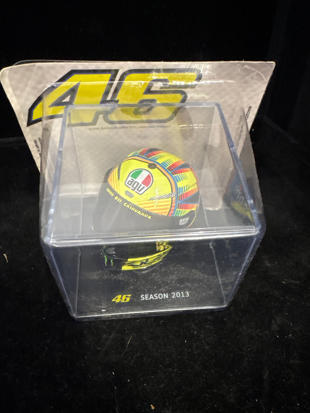 #P003 Valentino Rossi #46 Mini Helmet – Season 2013 AGV Replica (MT9ALA0010)