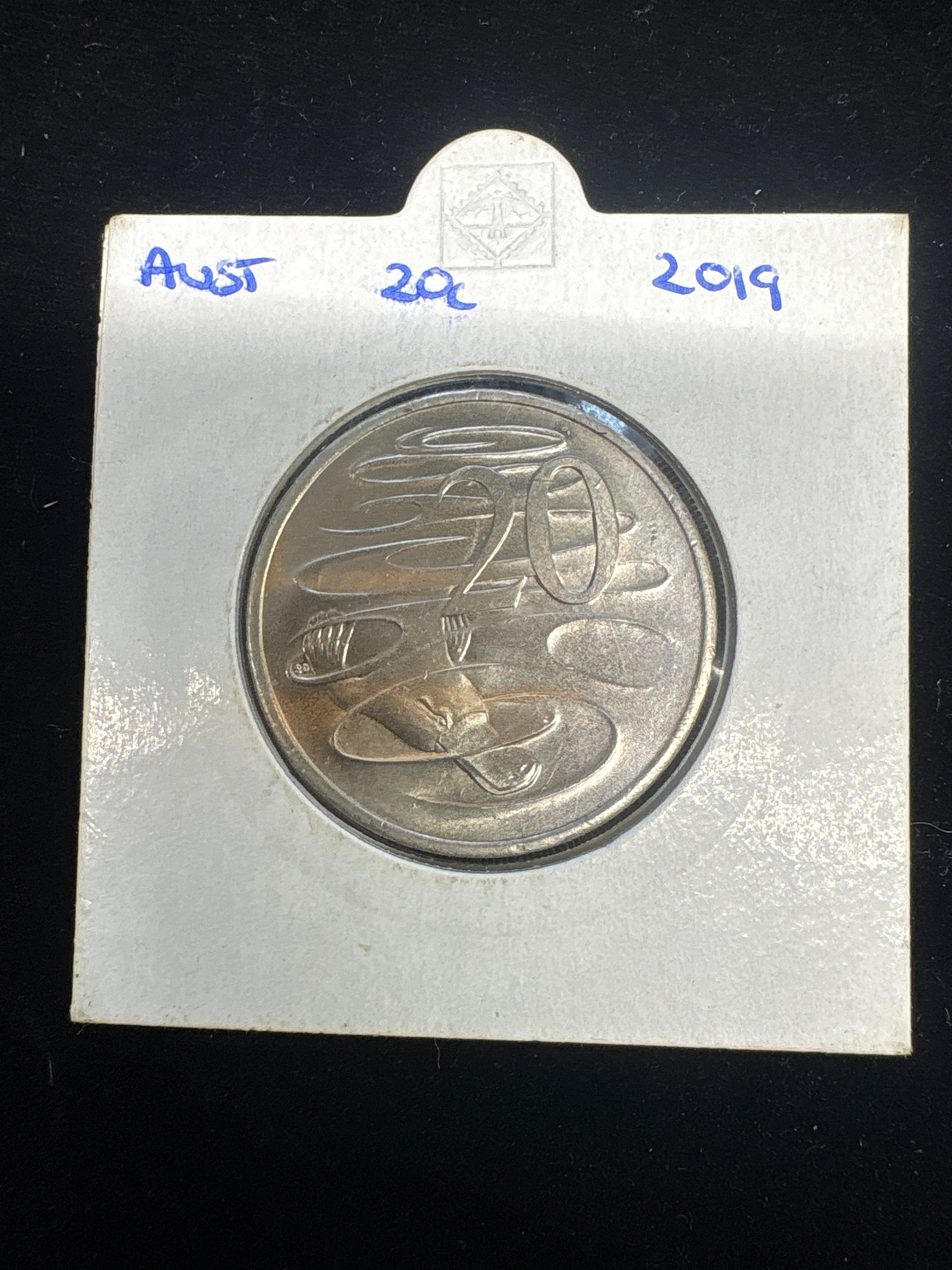 #M201 2019 Australia 20c Platypus Coin – Uncirculated in 2x2 Holder