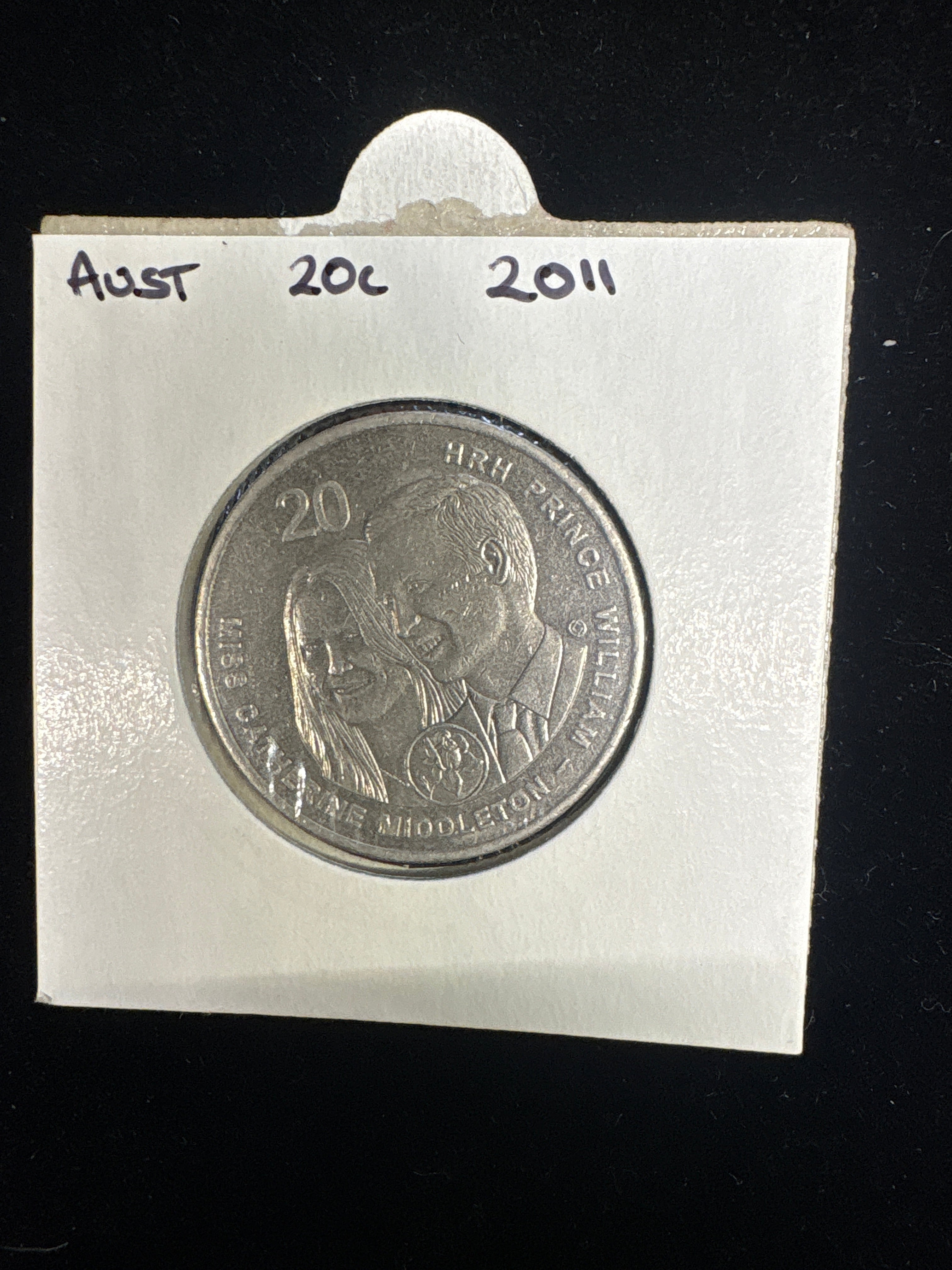 #M213 2011 Australia 20c – HRH PRINCE W. & C. MIDDLETON Commemorative Coin