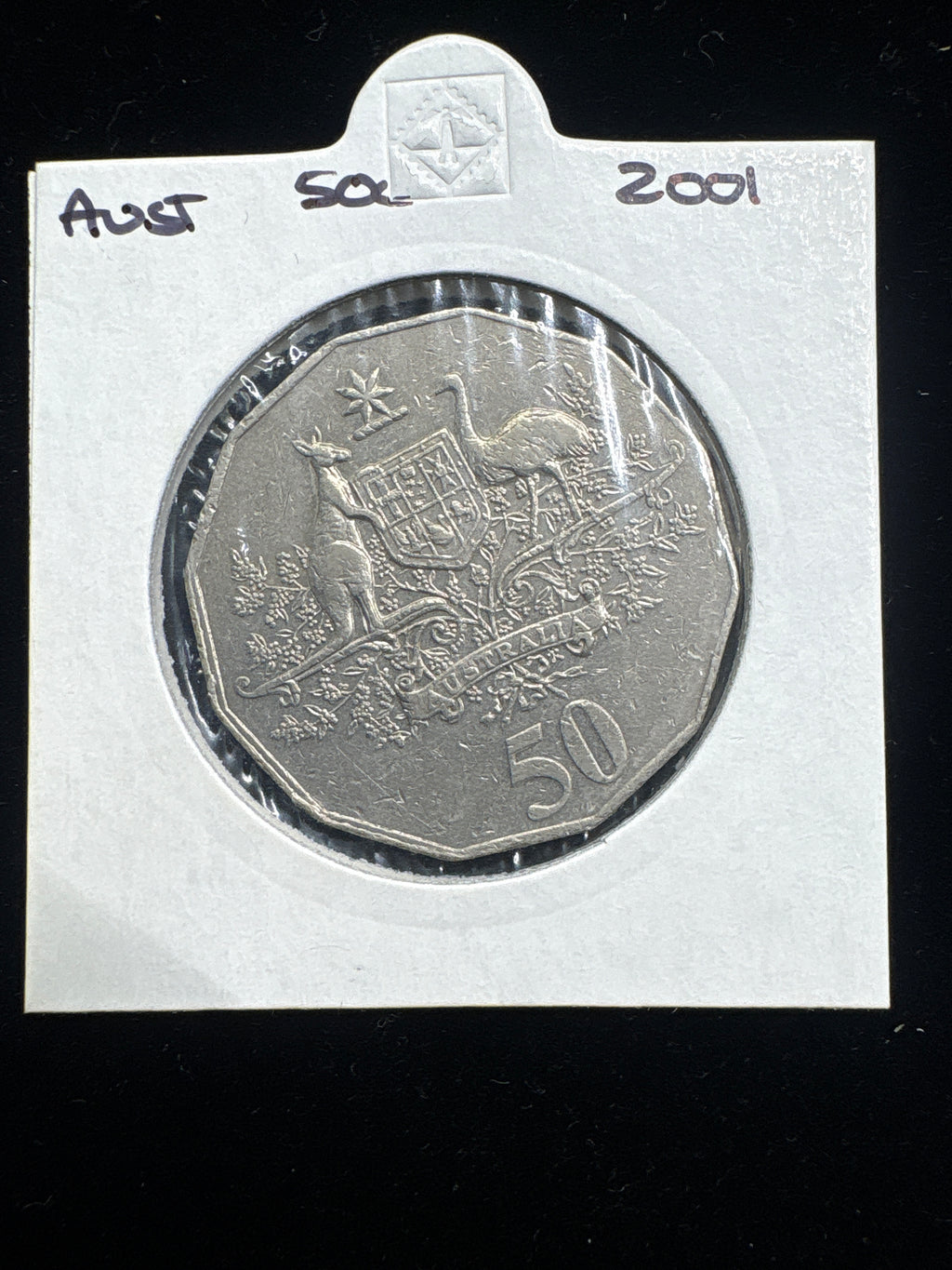 #M120 2001 Australia 50c Coat of Arms Coin in Holder
