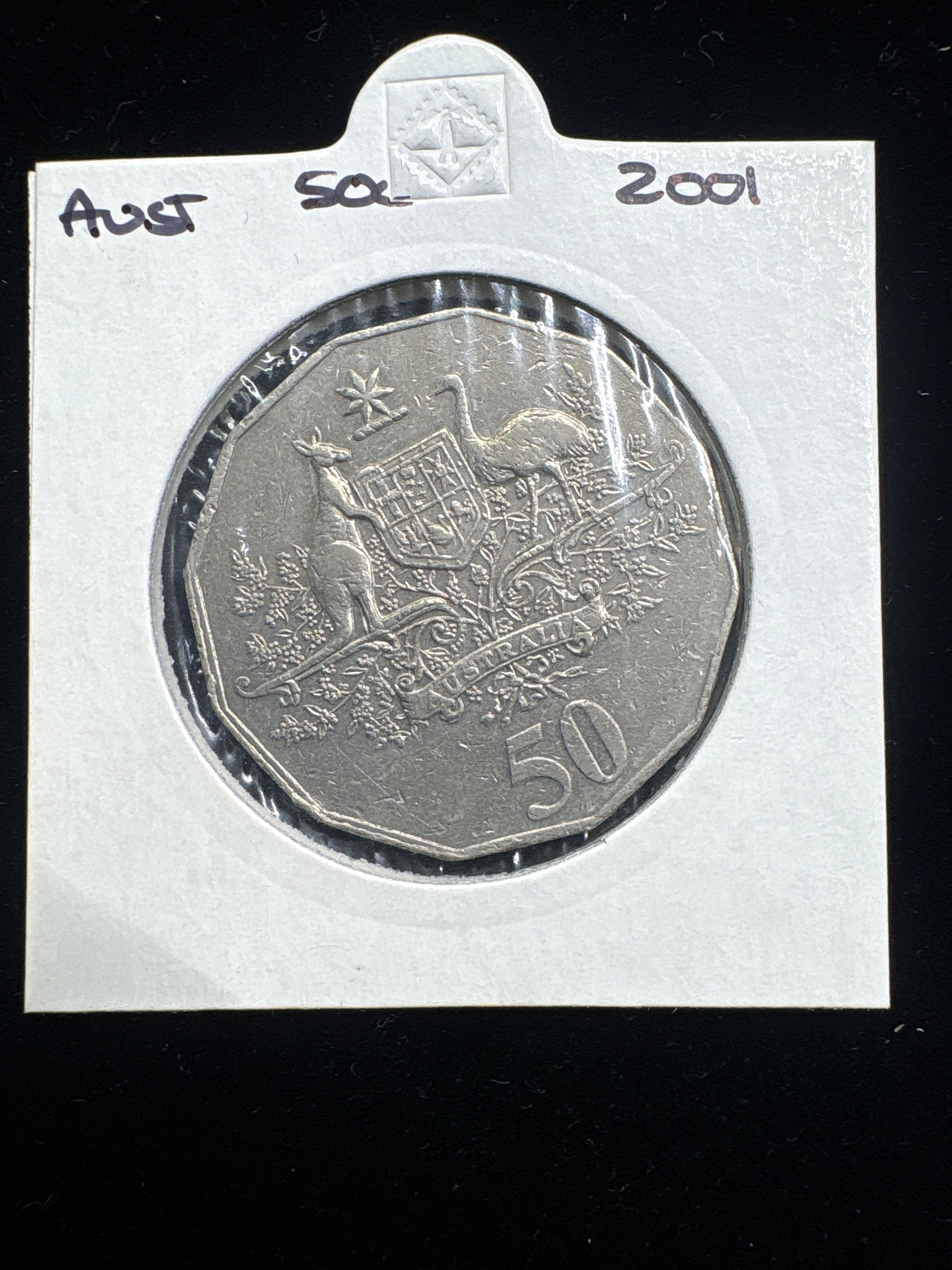 #M120 2001 Australia 50c Coat of Arms Coin in Holder