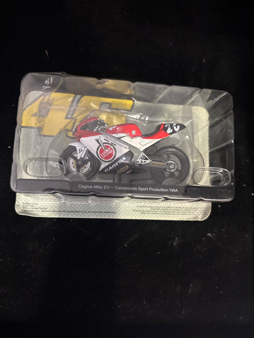 #P003 Cagiva Mito EV 1994 Racing Motorcycle Die‑Cast Model – Valentino Rossi #46 Packaging Collectible