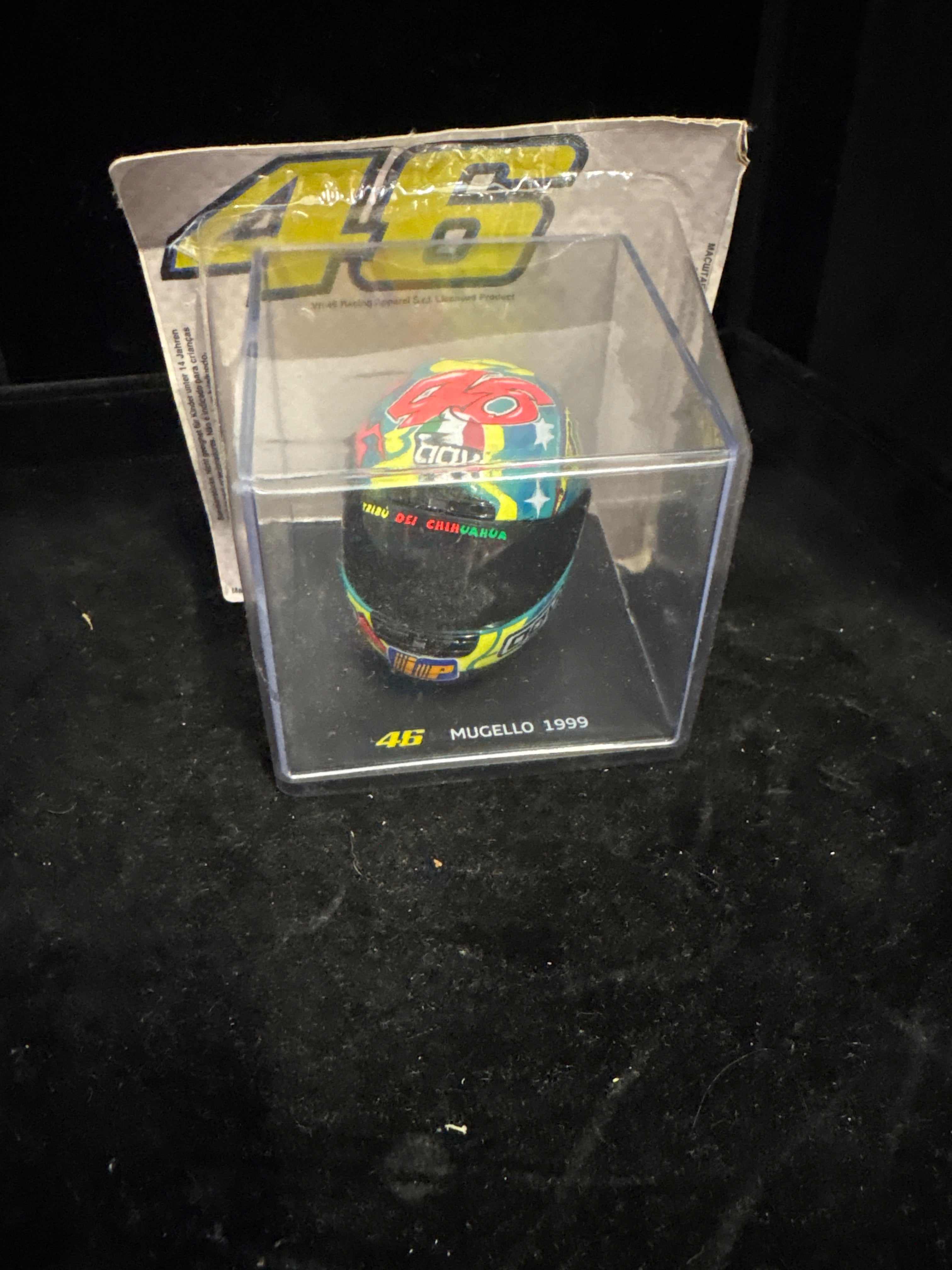 #P003 Valentino Rossi “46” Mugello 1999 Mini Helmet – MT9AL0046 Collectible Display Model