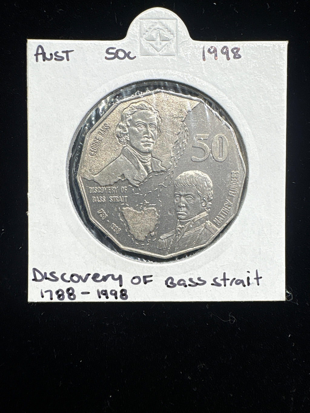 #M130 1998 Australia 50c • Discovery of Bass Strait Bicentenary Coin • Uncirculated in Holder