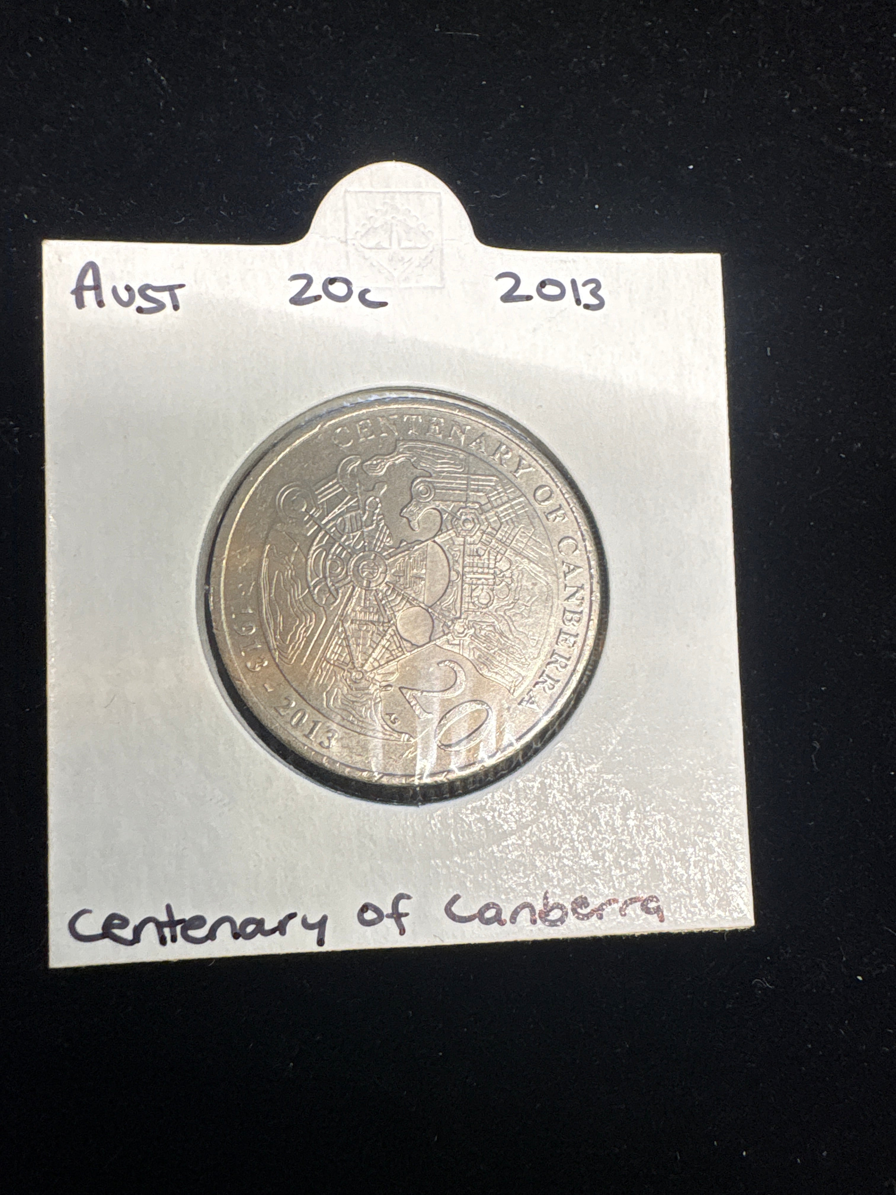 #M205 2013 Australia 20c Centenary of Canberra Commemorative Coin in Holder