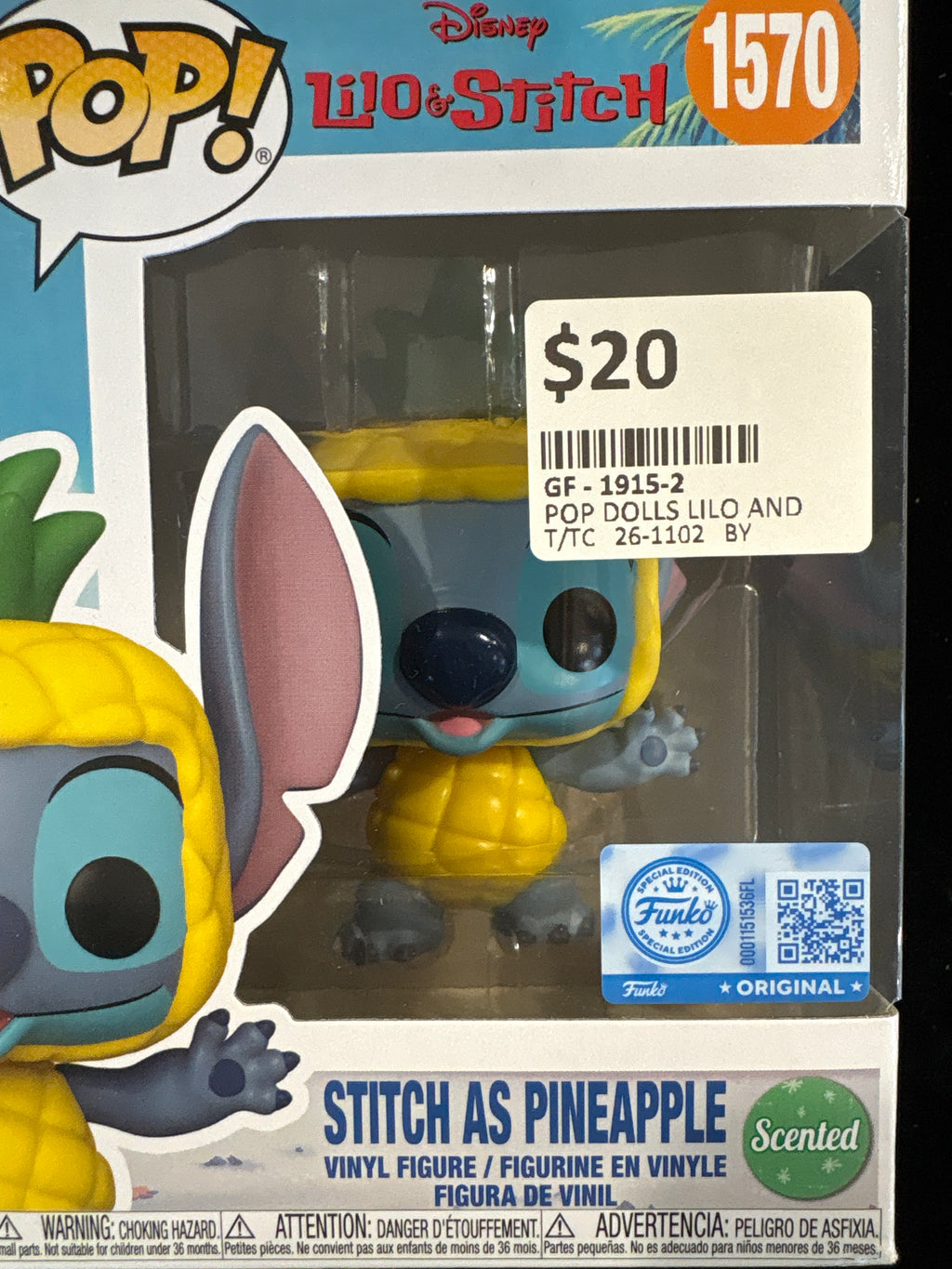 #1915-2 Disney Funko Pop #1570 – Stitch as Pineapple (Scented, Special Edition)