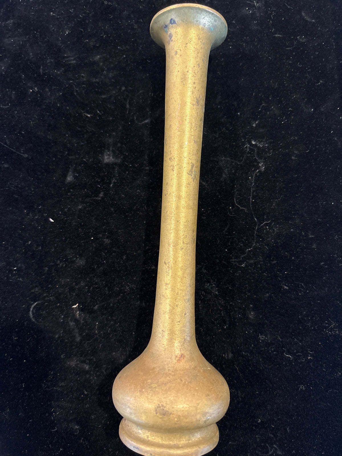 #1709-2 Vintage Solid Brass Bud Vase – Long Neck Decorative Display Piece