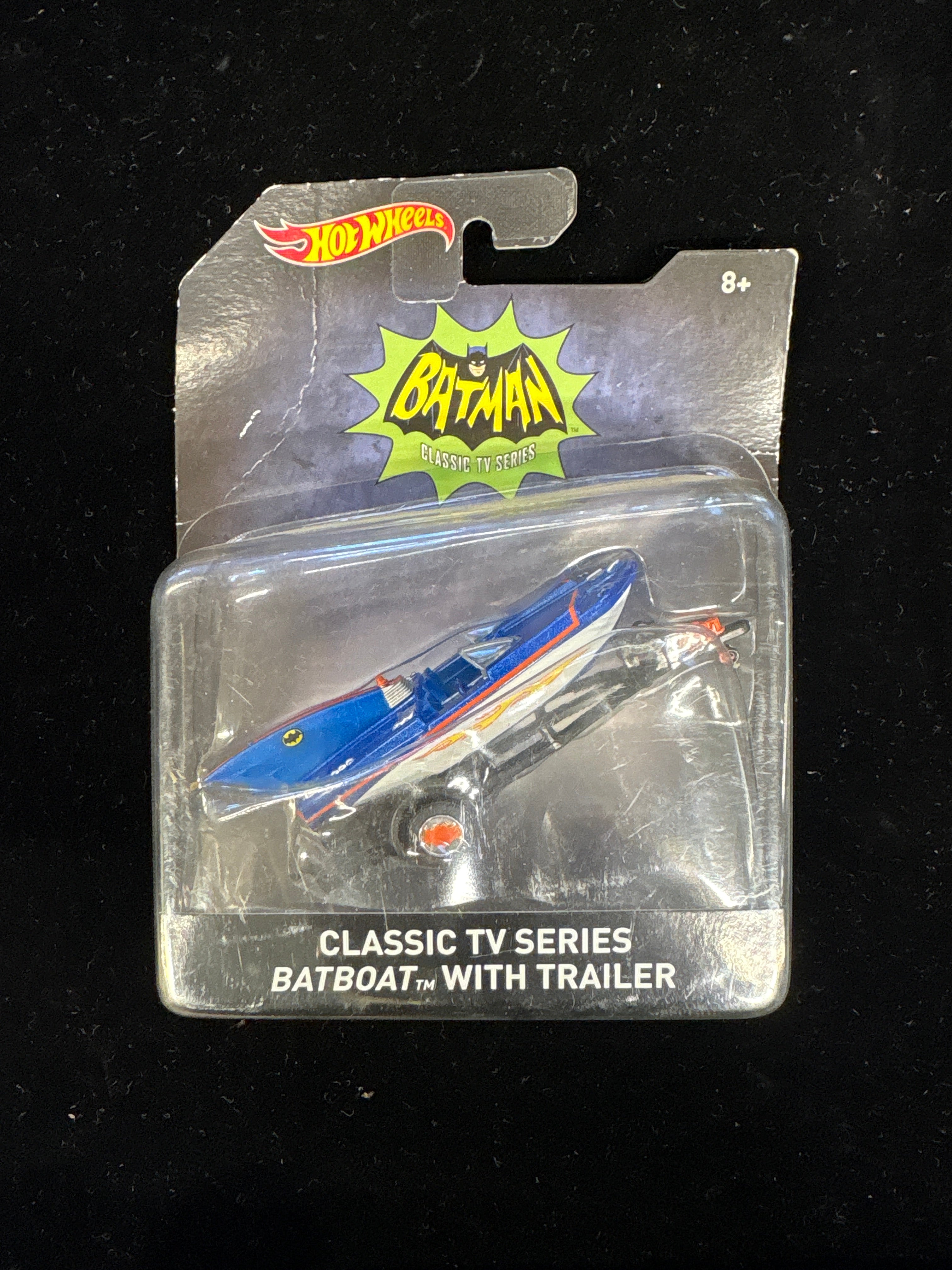 #P009 Hot Wheels Batman Classic TV Series Batboat with Trailer (2015) Collectible 🚤🦇