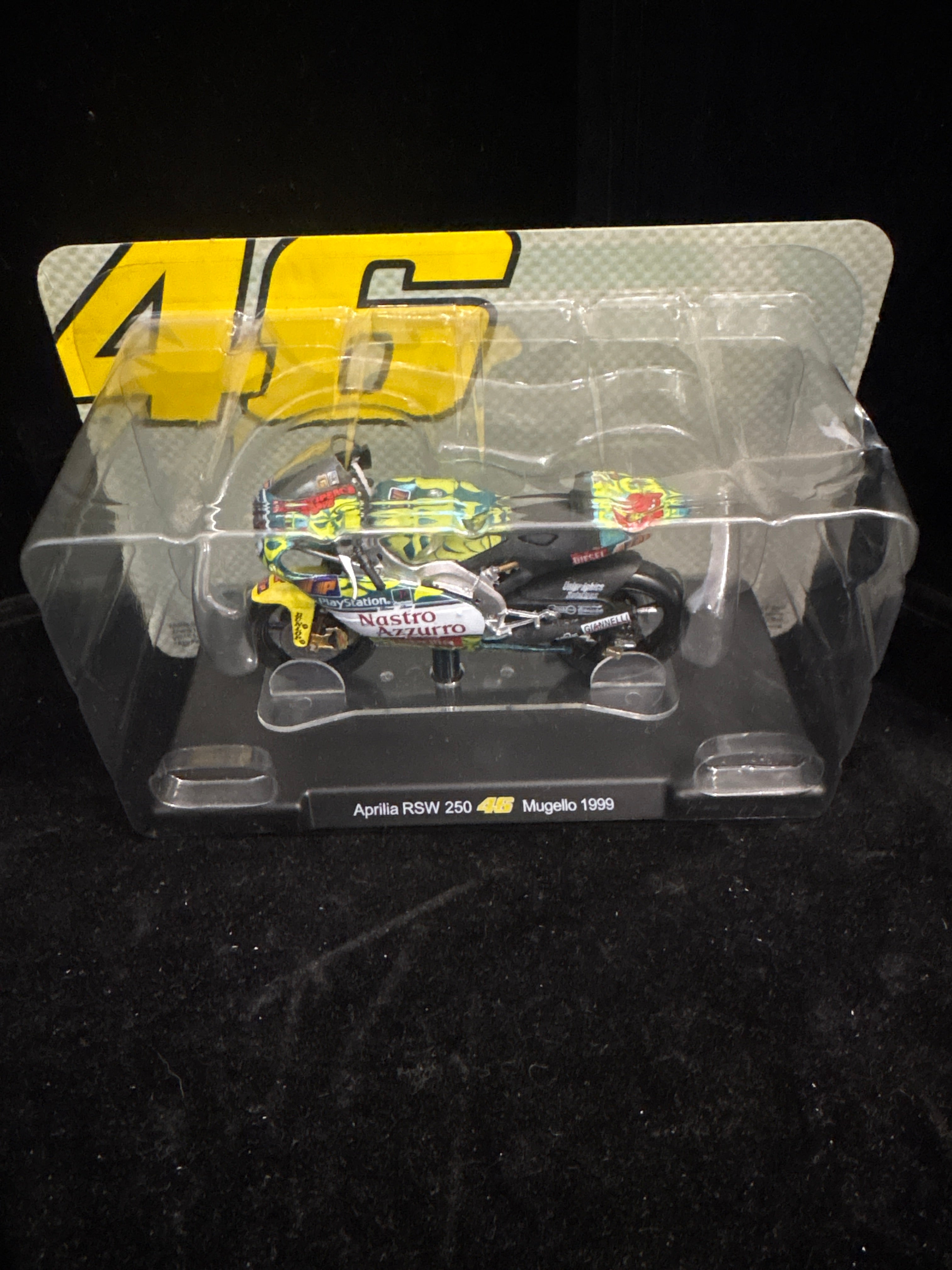 #P004 Aprilia RSW 250 Die‑Cast Motorcycle – Mugello 1999 #46 Racing Collectible