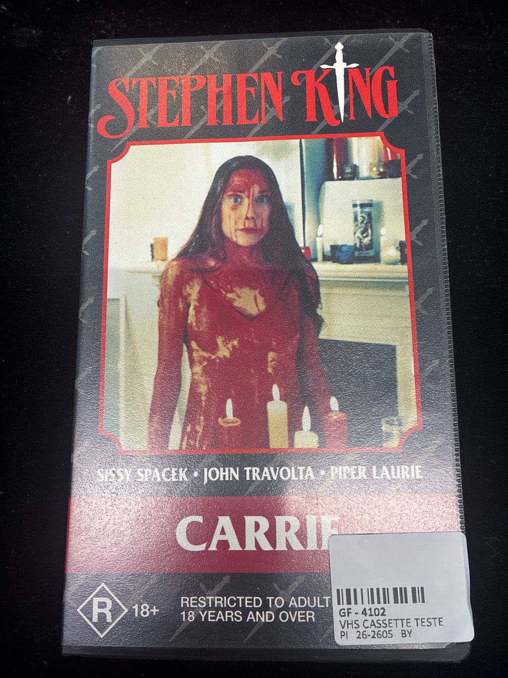 #PO14  Stephen King’s *Carrie* VHS – Time‑Life Video Release (R18+, Vintage Horror Collectible)